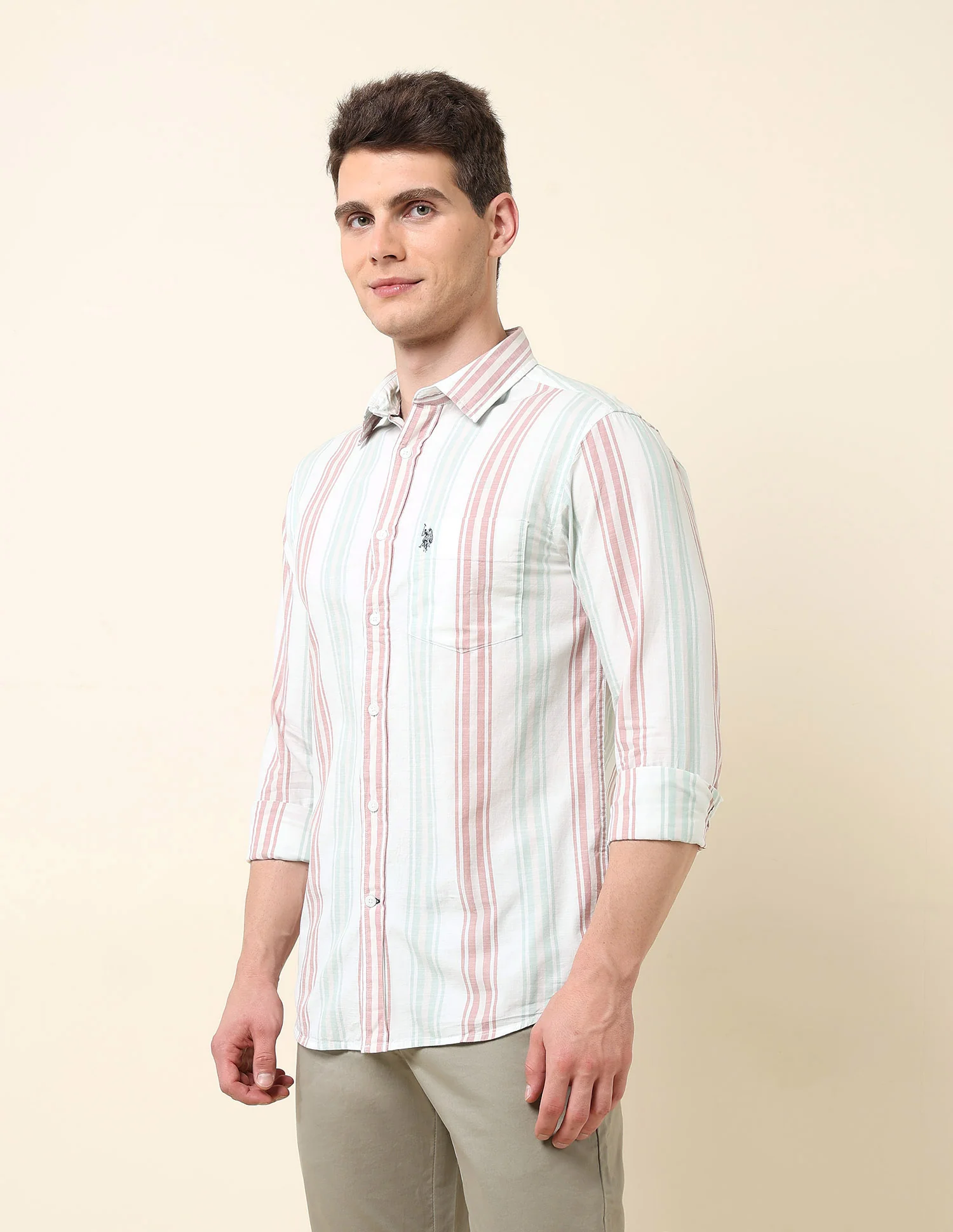 Vertical Striped Tailored Fit Shirt - Image 4