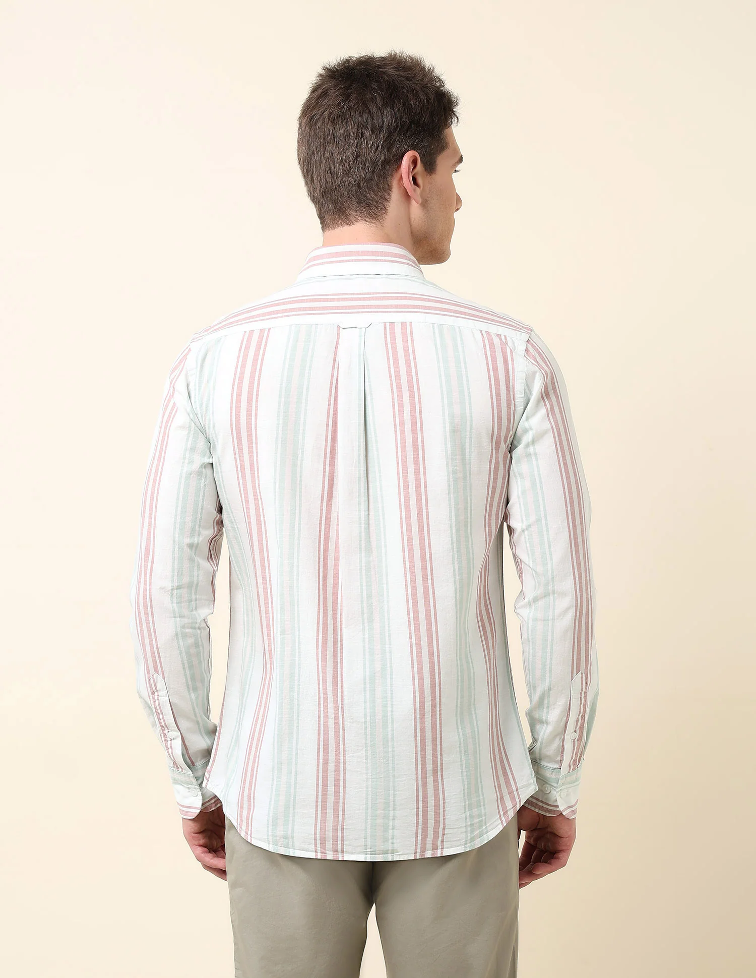 Vertical Striped Tailored Fit Shirt - Image 5
