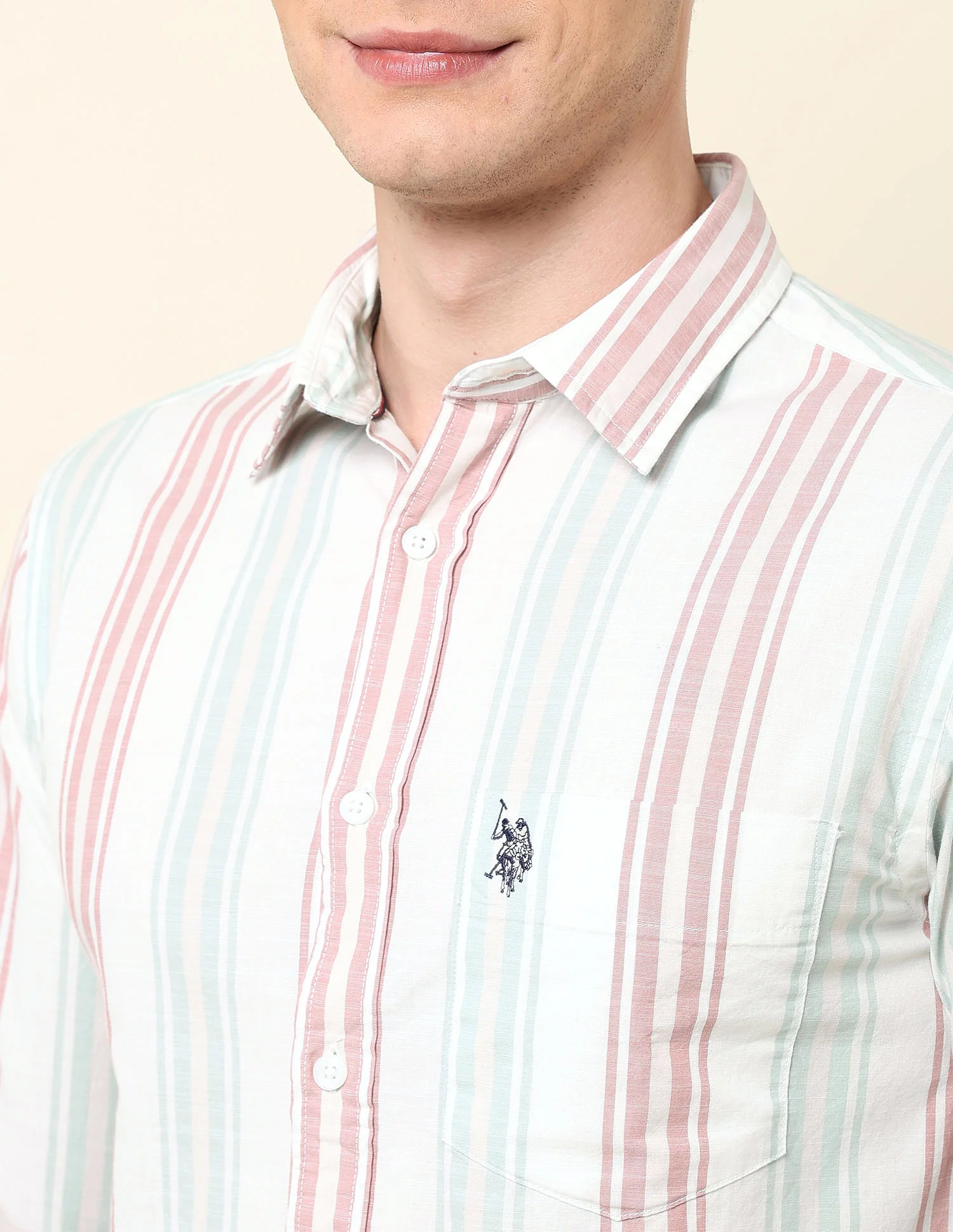 Vertical Striped Tailored Fit Shirt - Image 7