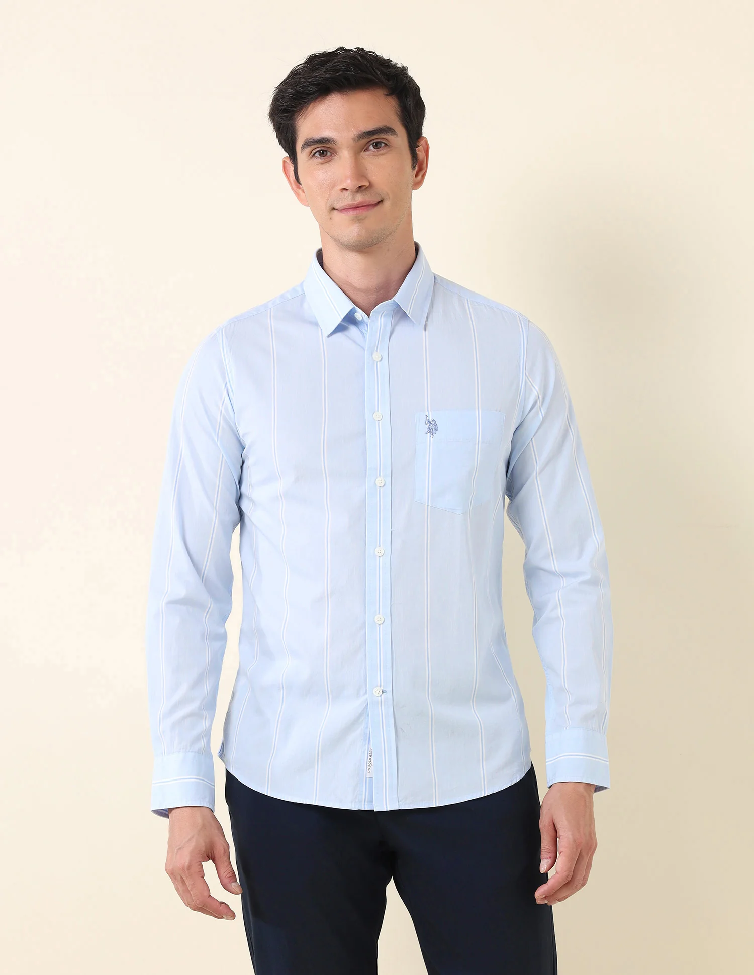 Vertical Striped Tailored Fit Shirt - Image 6