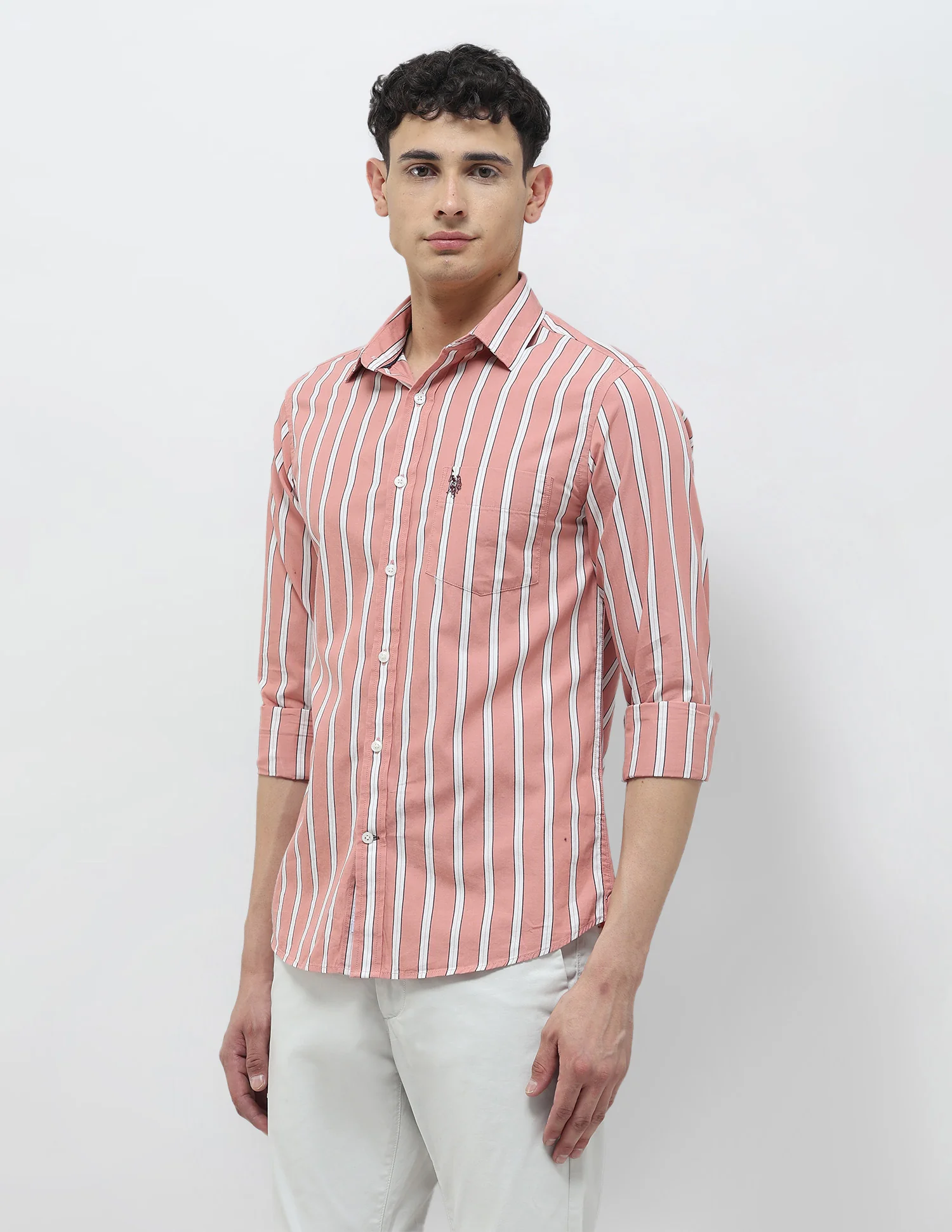 Vertical Striped Tailored Fit Shirt - Image 4
