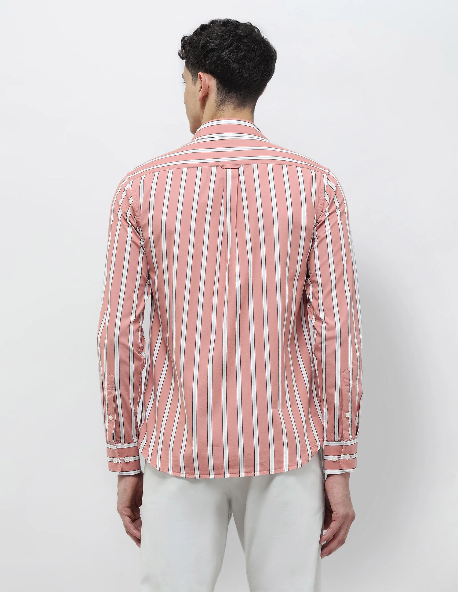 Vertical Striped Tailored Fit Shirt - Image 5