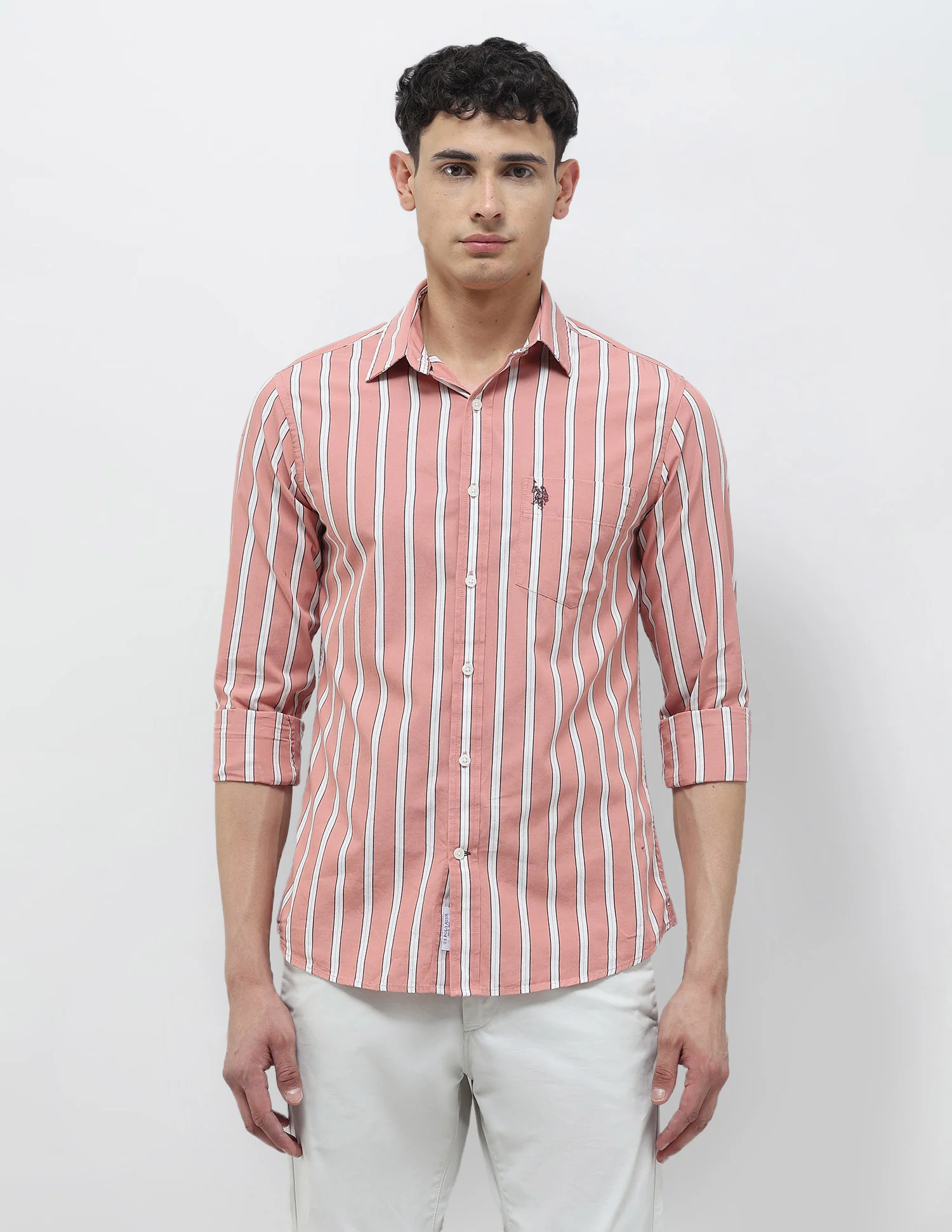 Vertical Striped Tailored Fit Shirt - Image 6