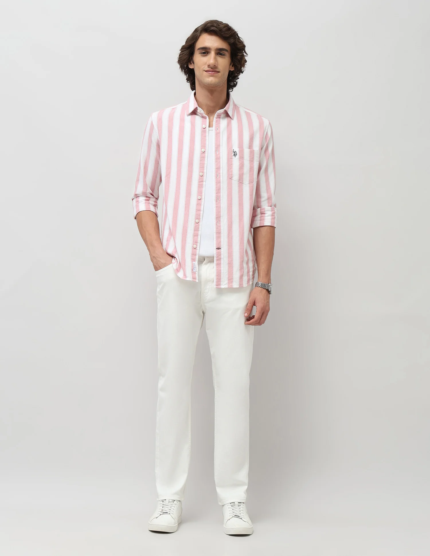 Vertical Striped Tailored Fit Shirt - Image 3