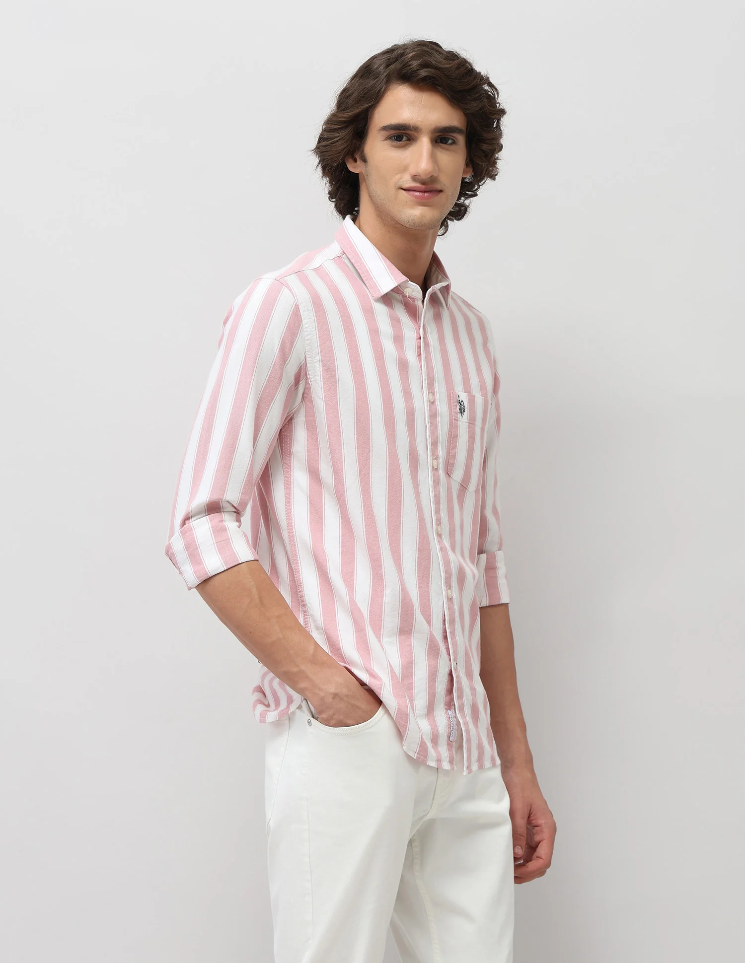 Vertical Striped Tailored Fit Shirt - Image 4