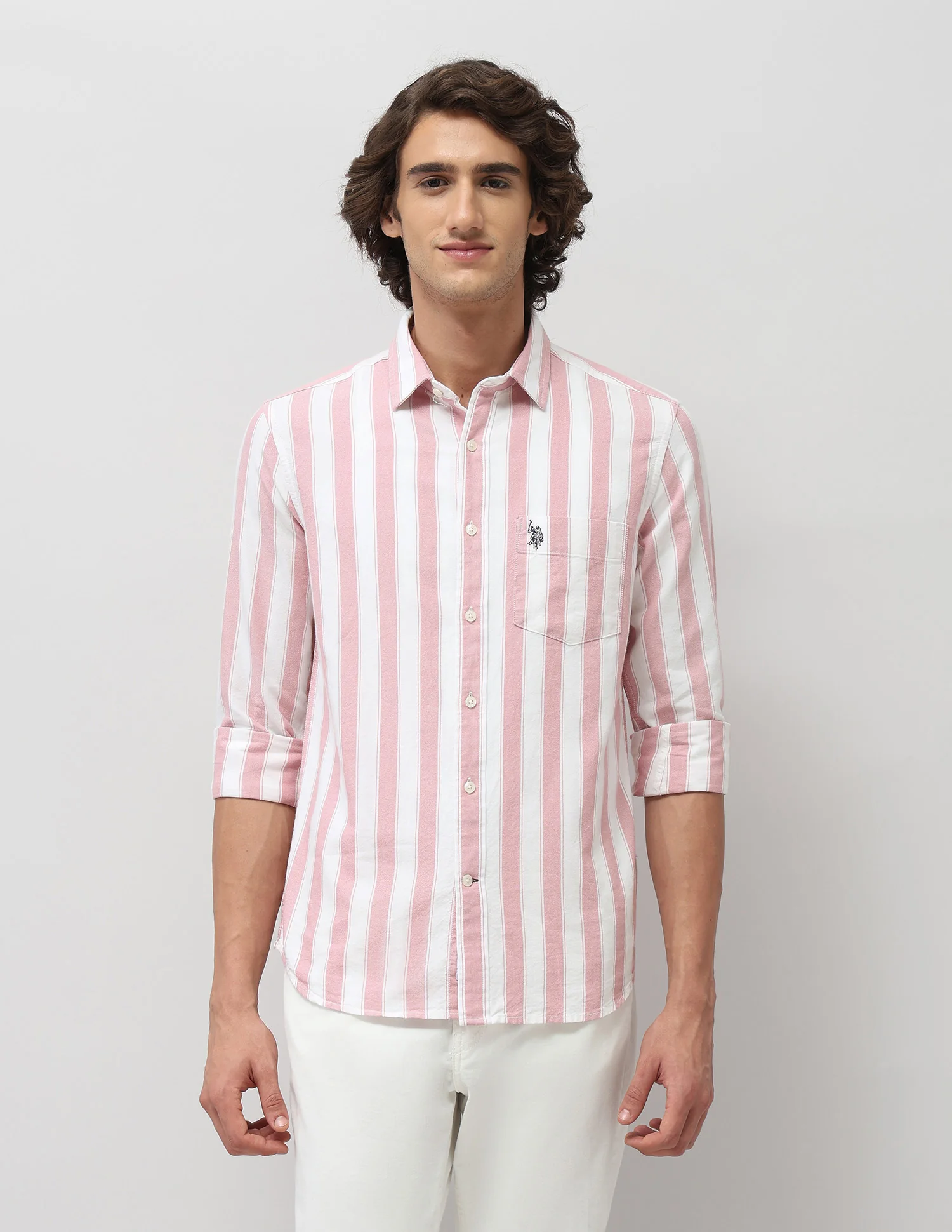 Vertical Striped Tailored Fit Shirt - Image 6