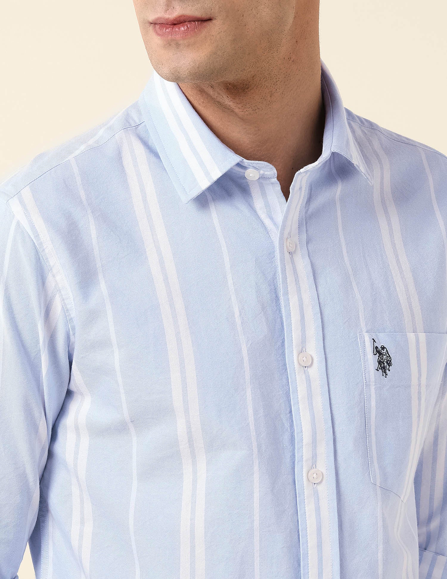 Vertical Striped Tailored Fit Shirt - Image 7