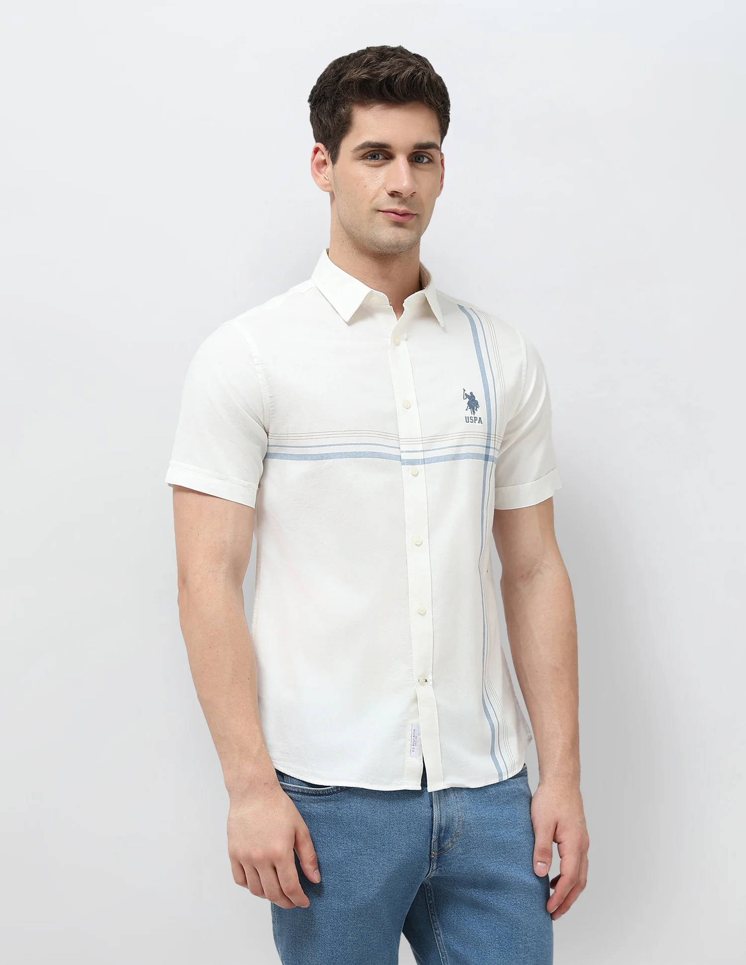 Vertical Striped Tailored Fit Shirt - Image 4