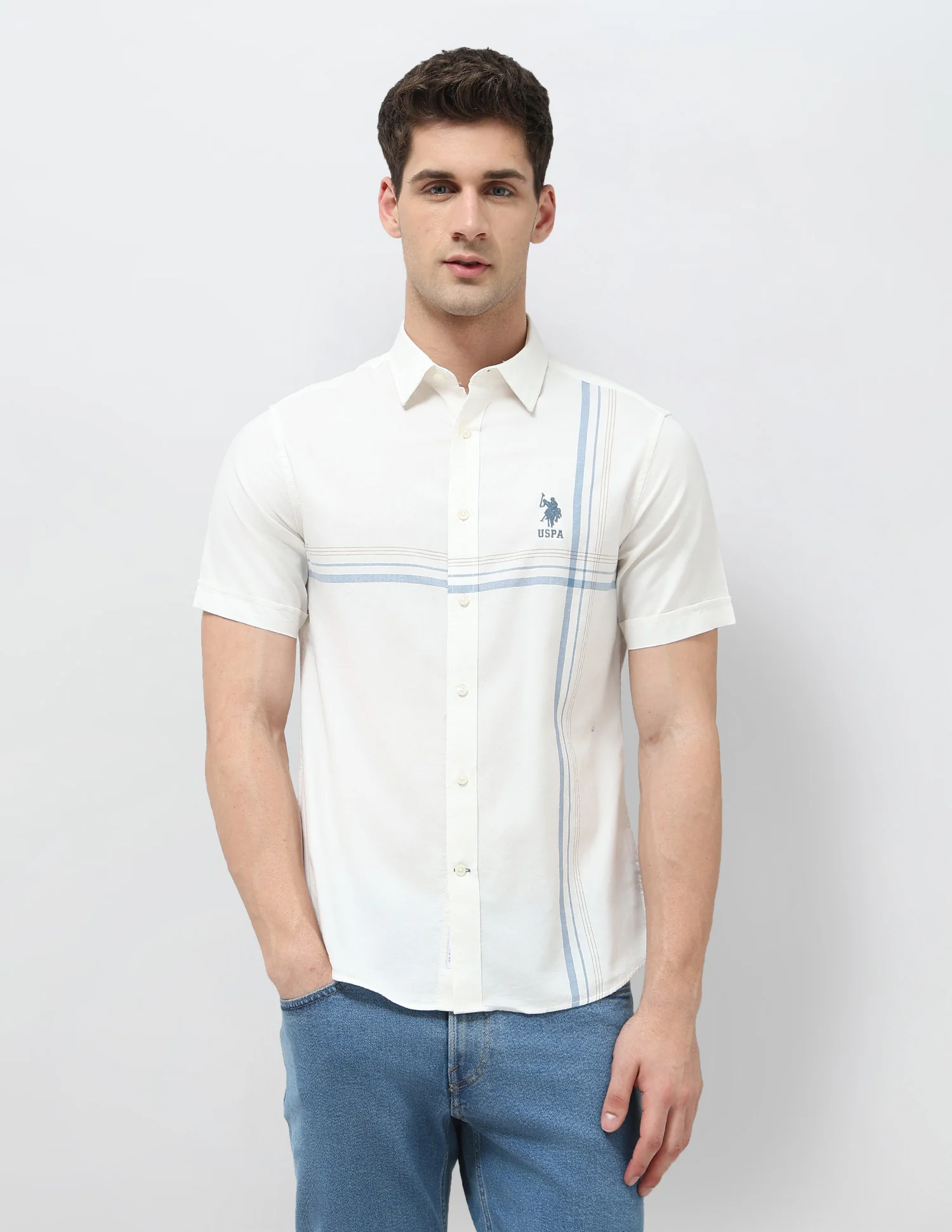 Vertical Striped Tailored Fit Shirt - Image 6