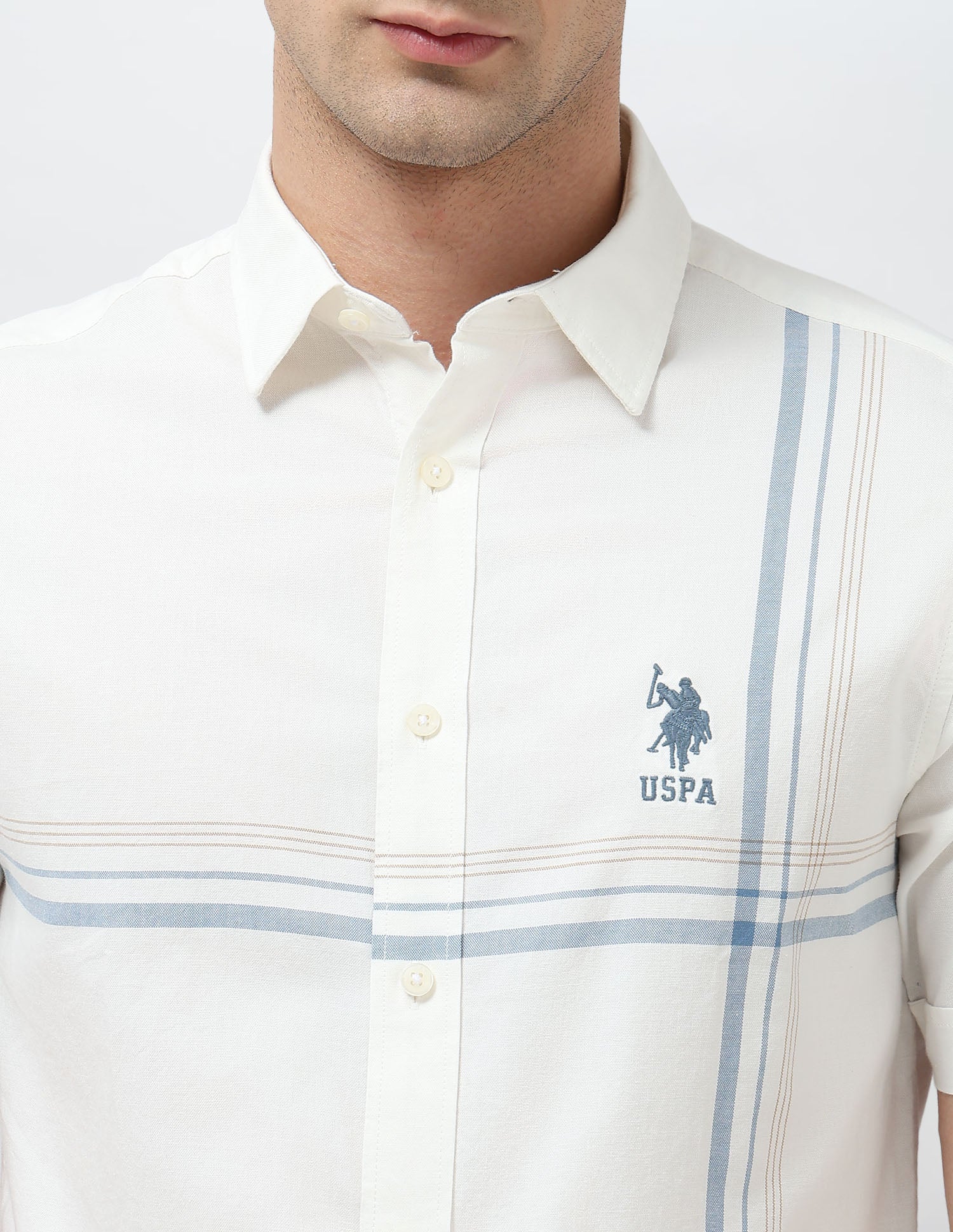 Vertical Striped Tailored Fit Shirt - Image 7
