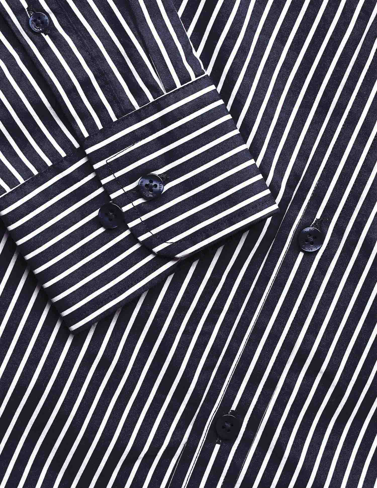 Vertical Striped Tailored Fit Shirt - Image 8