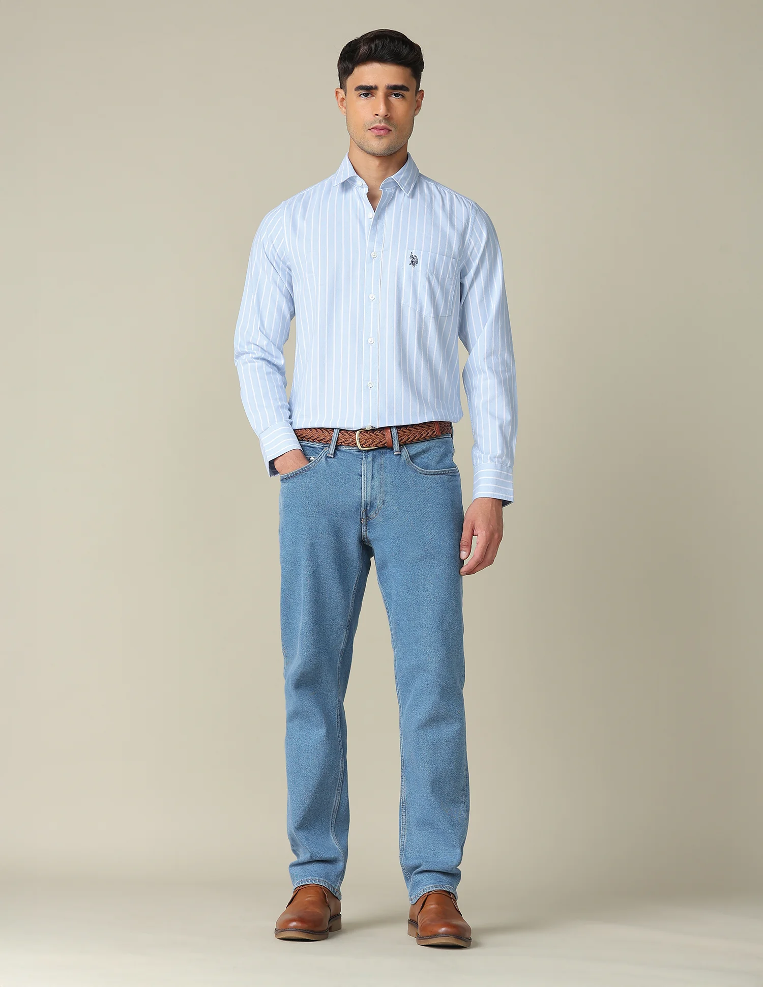 Vertical Striped Tailored Fit Shirt - Image 3