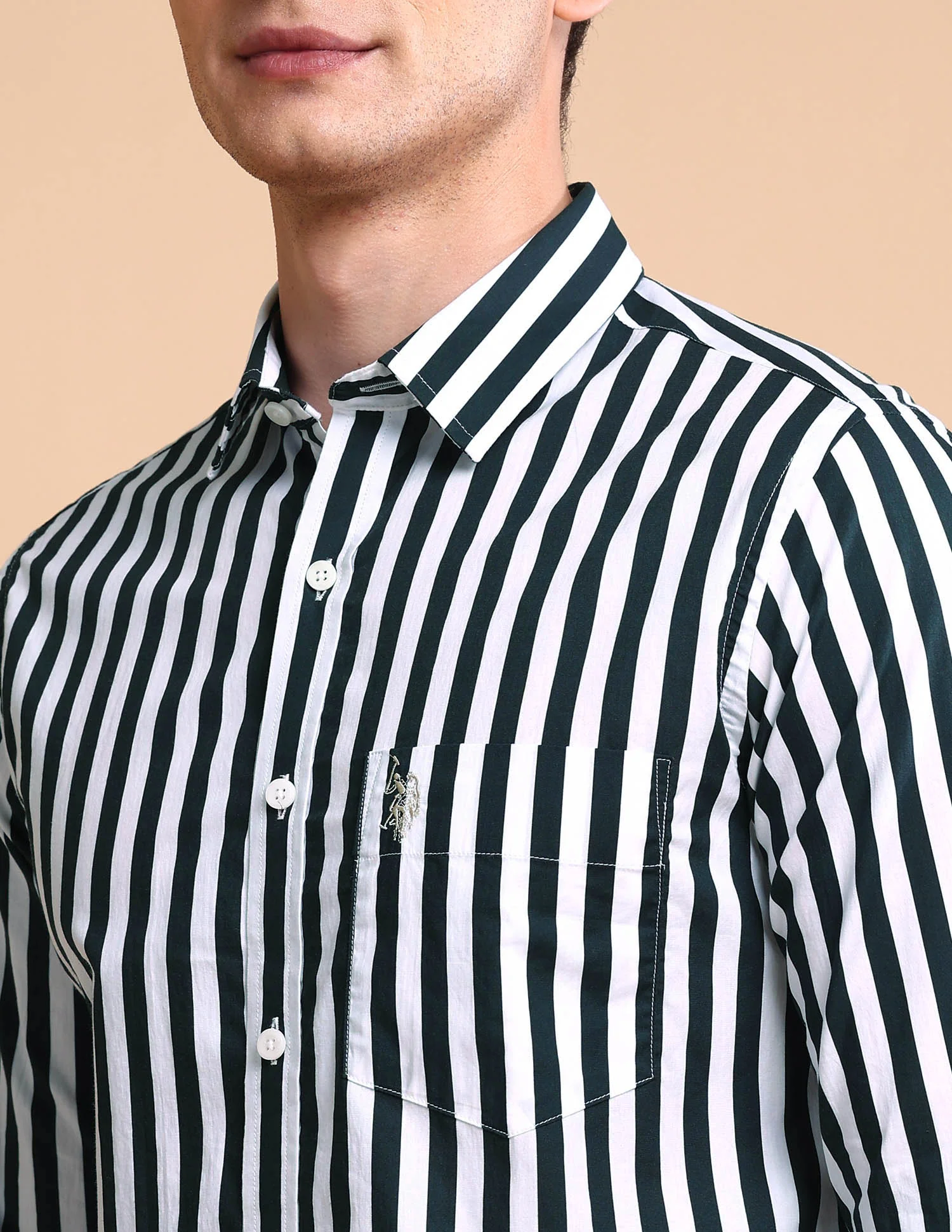 Vertical Striped Tailored Fit Shirt - Image 6