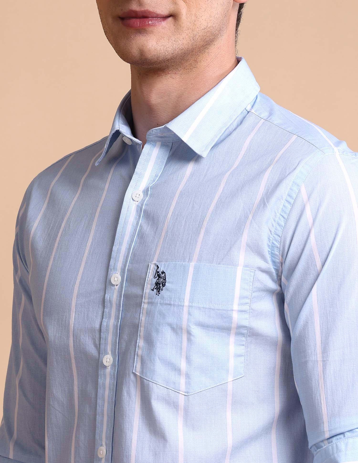 Vertical Striped Tailored Fit Shirt - Image 7