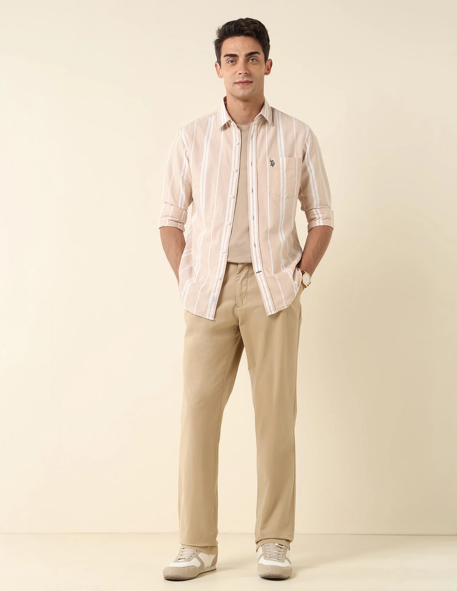 Vertical Striped Tailored Fit Shirt - Image 3