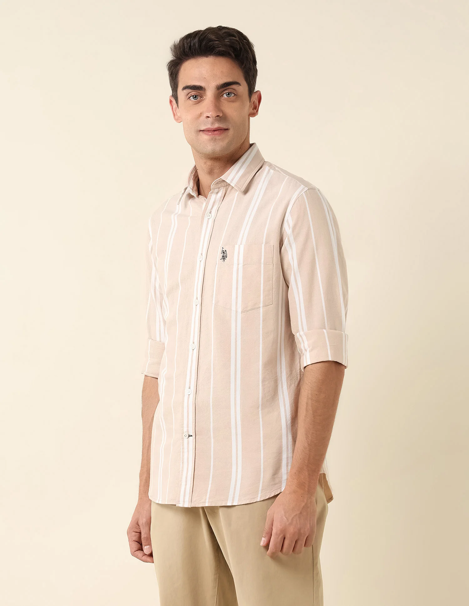 Vertical Striped Tailored Fit Shirt - Image 4