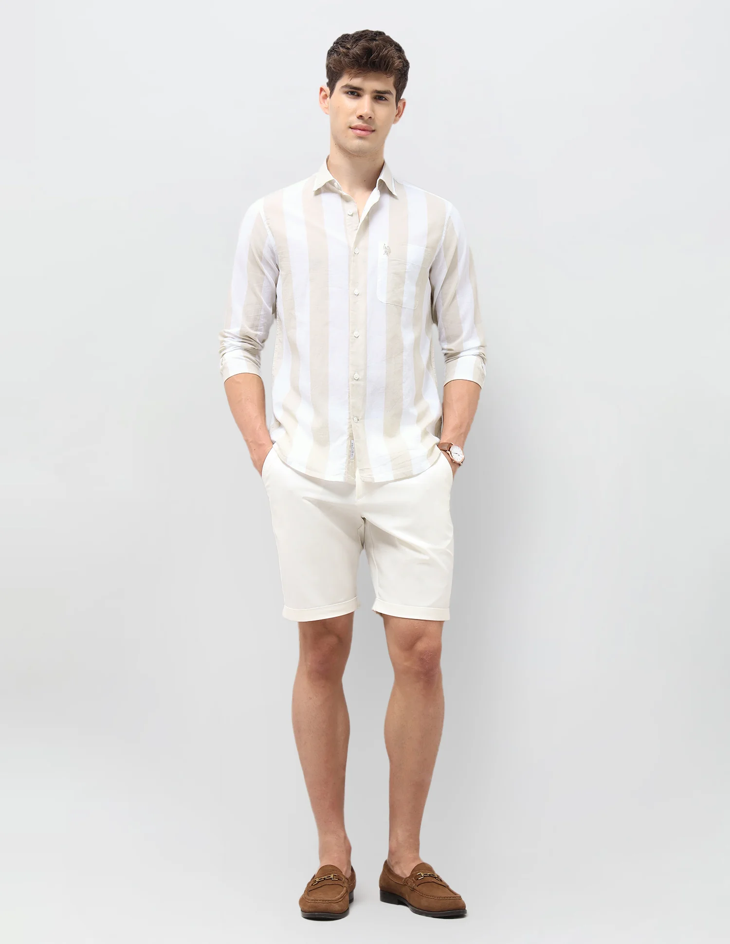 Vertical Striped Tailored Fit Shirt - Image 3