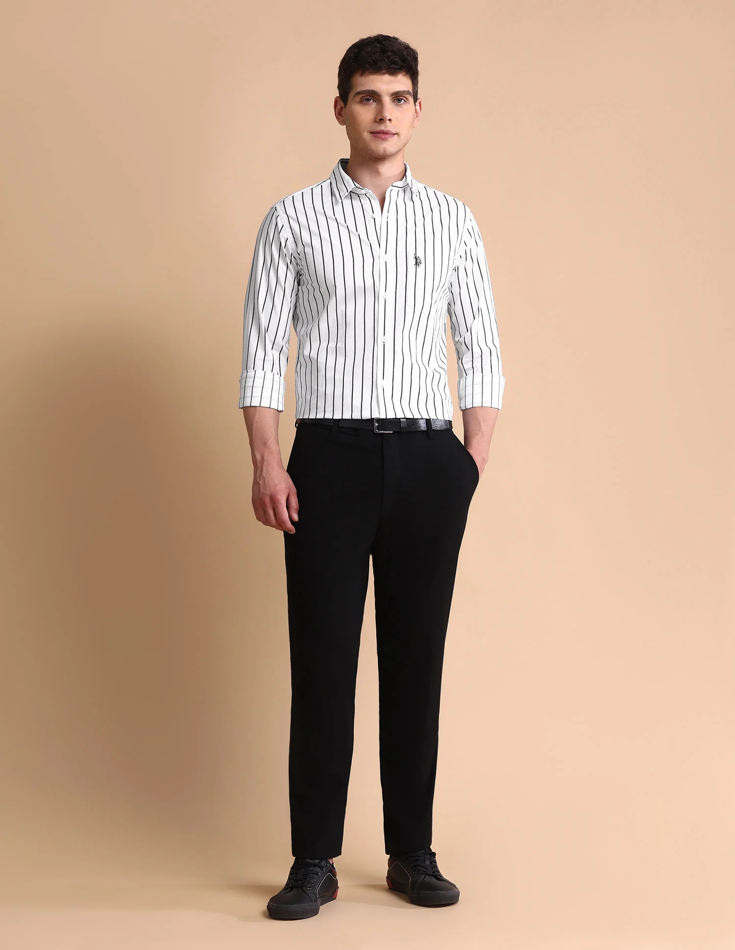 Vertical Striped Tailored Fit Shirt - Image 3