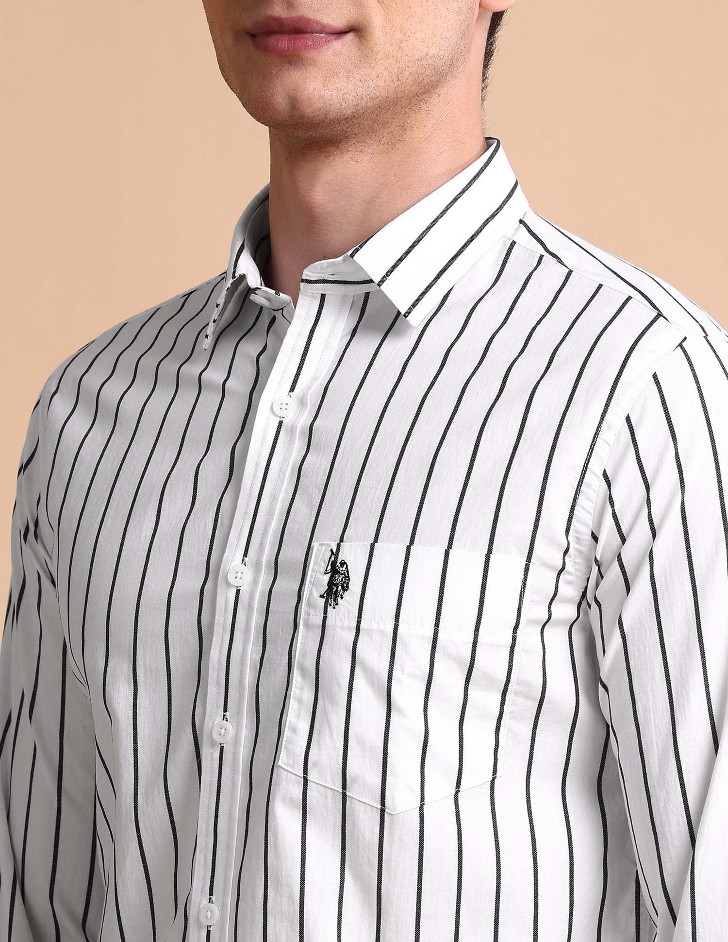 Vertical Striped Tailored Fit Shirt - Image 6