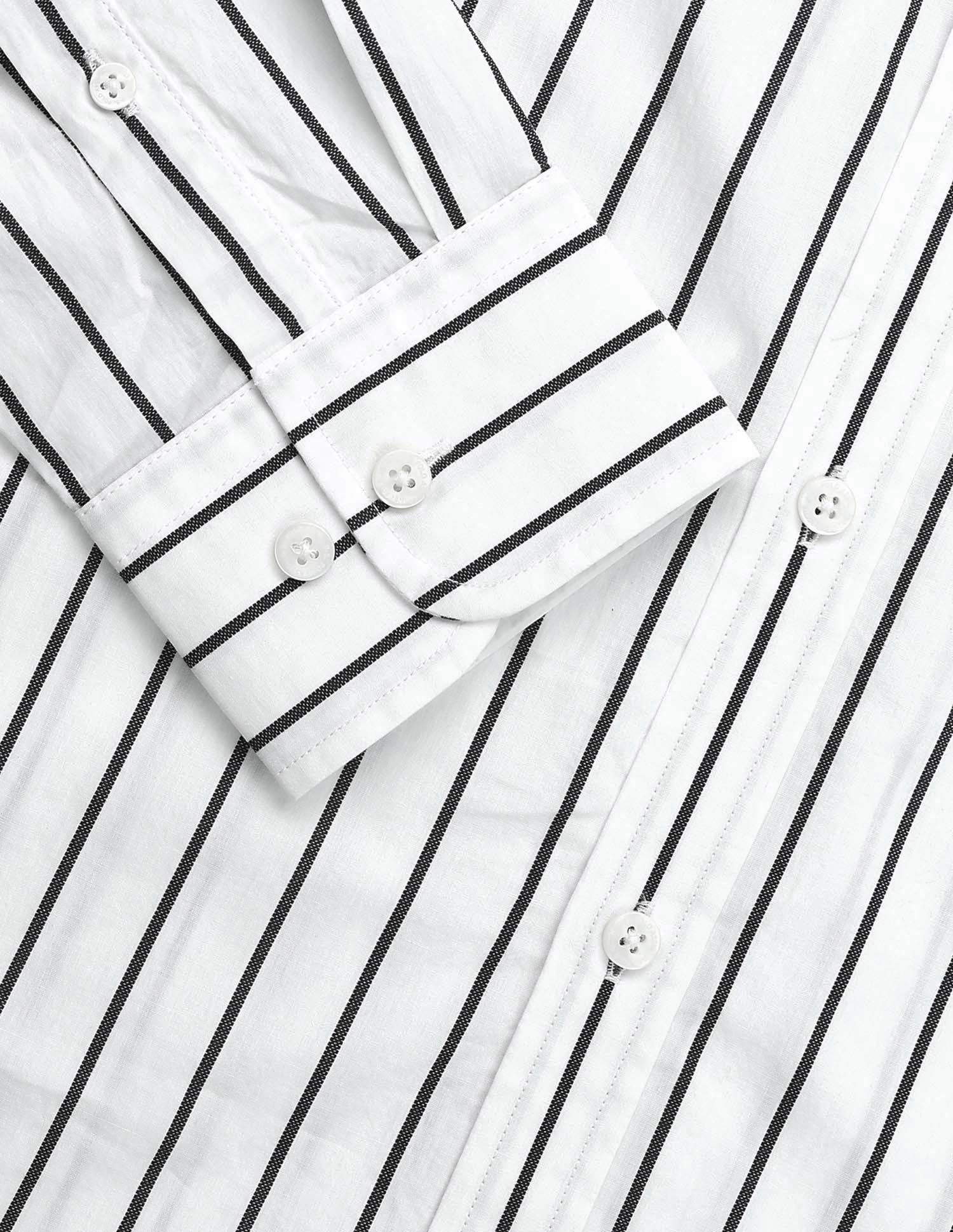 Vertical Striped Tailored Fit Shirt - Image 7