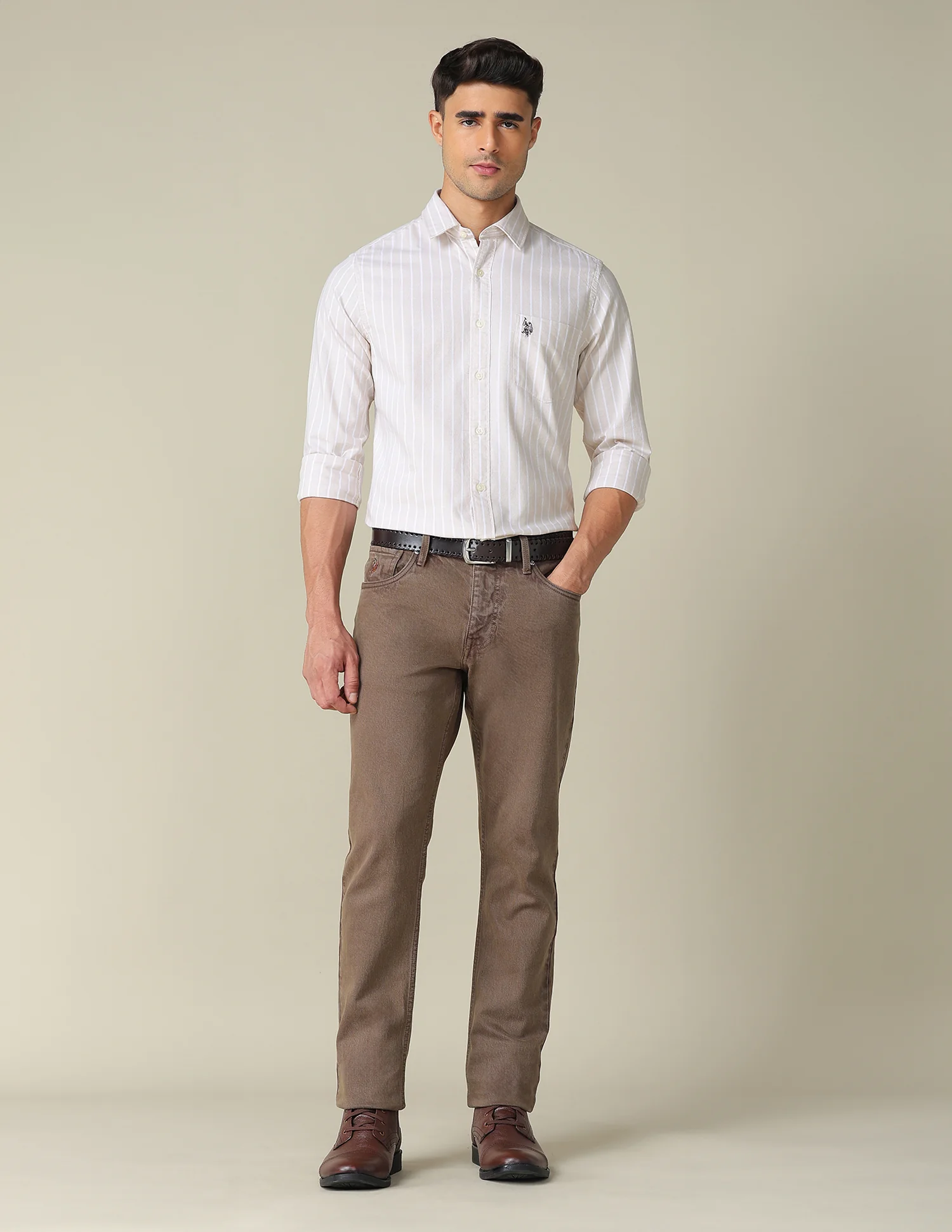 Vertical Striped Tailored Fit Shirt - Image 3