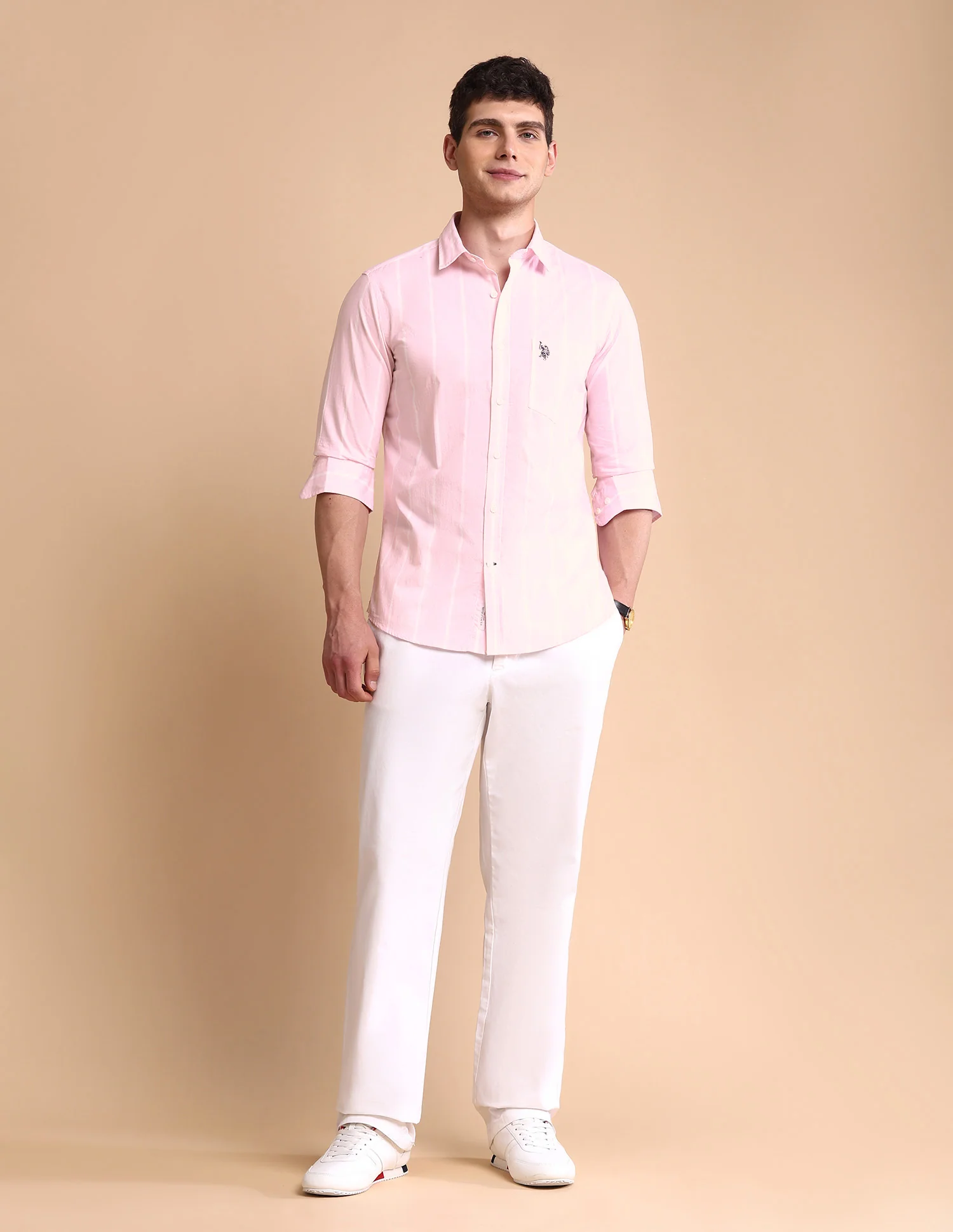 Vertical Striped Tailored Fit Shirt - Image 3