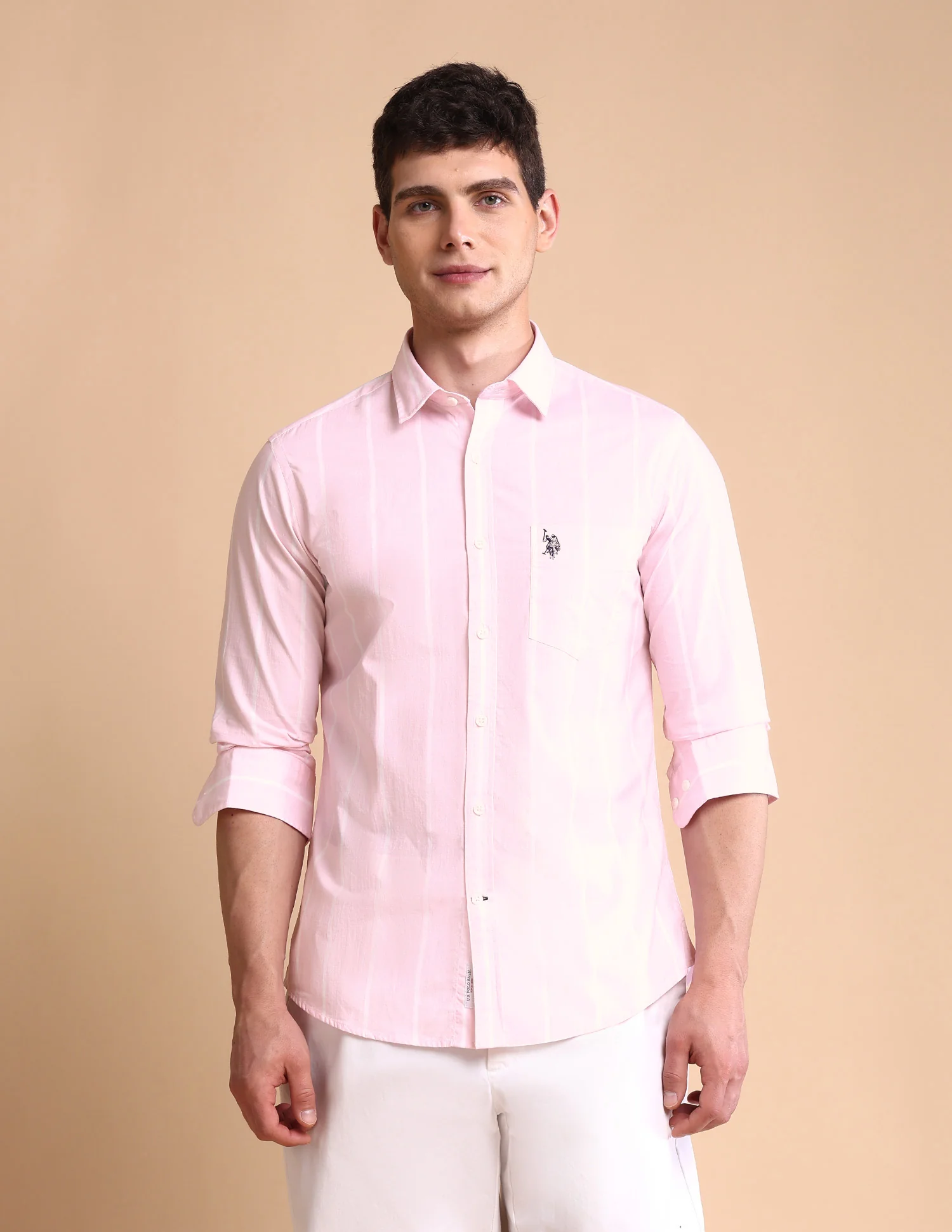 Vertical Striped Tailored Fit Shirt - Image 6
