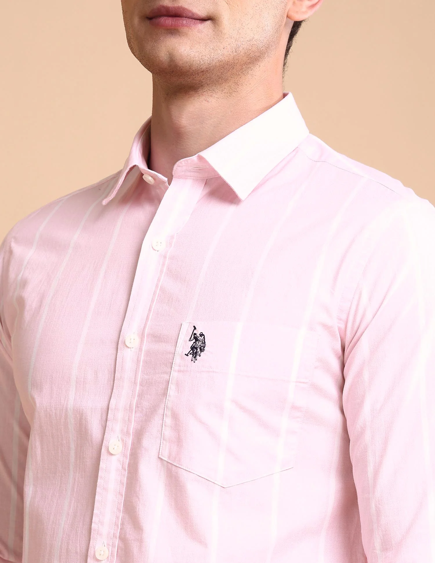 Vertical Striped Tailored Fit Shirt - Image 7
