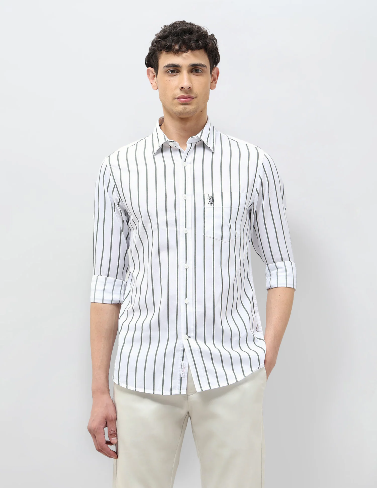 Vertical Striped Tailored Fit Shirt - Image 6