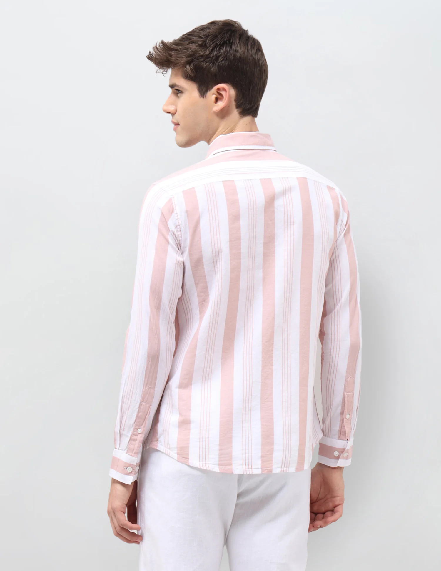 Vertical Striped Tailored Fit Shirt - Image 5