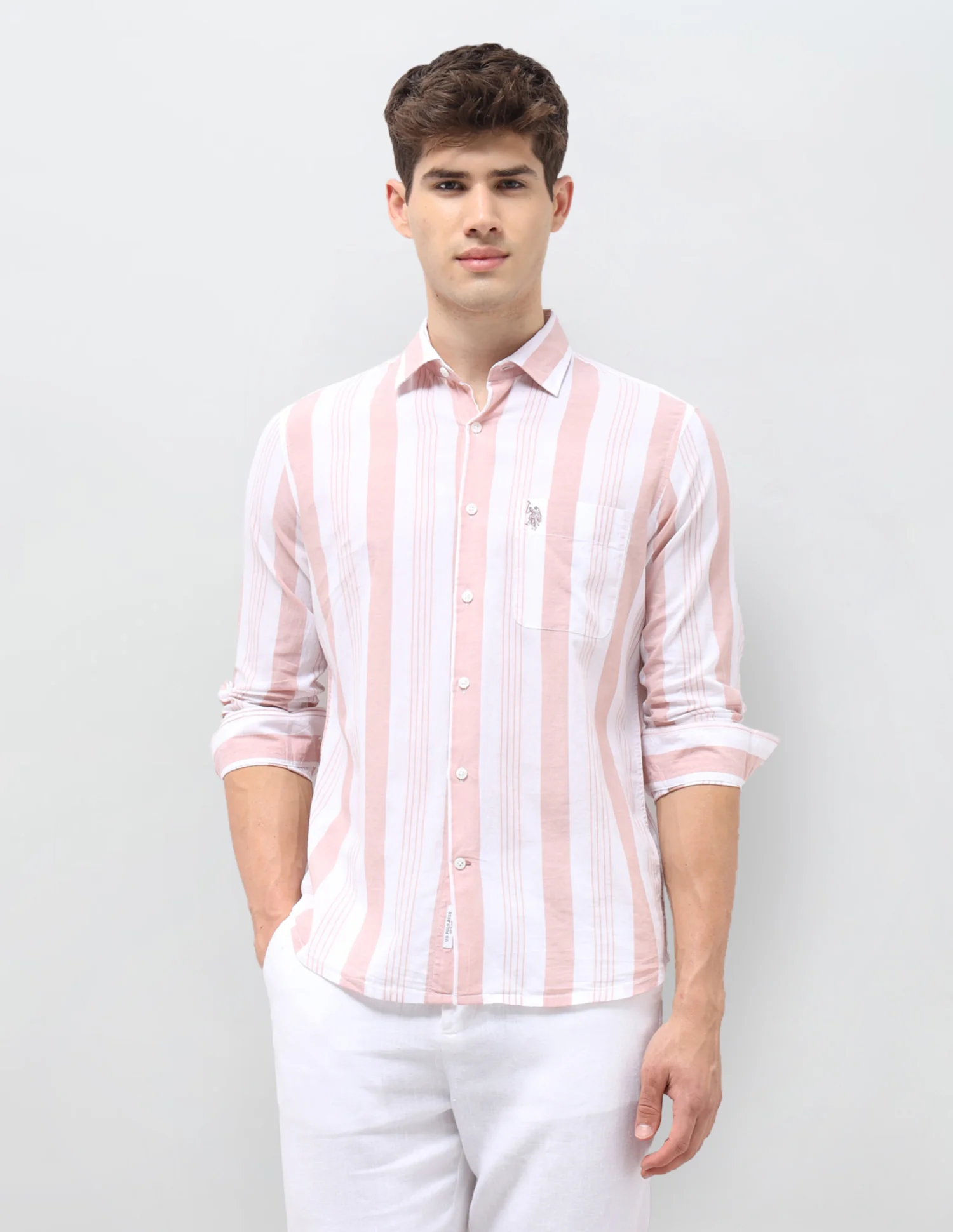 Vertical Striped Tailored Fit Shirt - Image 6