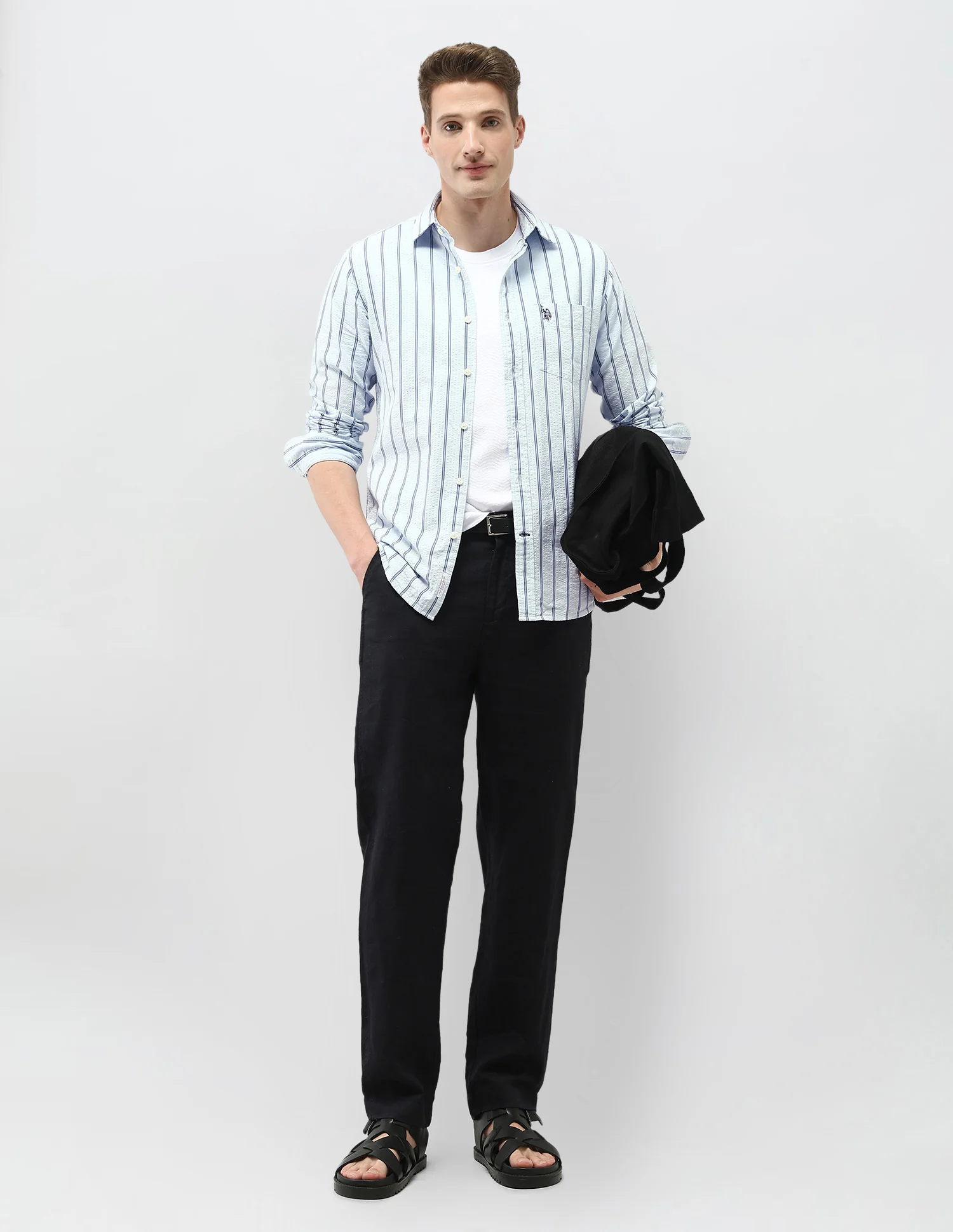 Vertical Striped Tailored Fit Shirt - Image 3