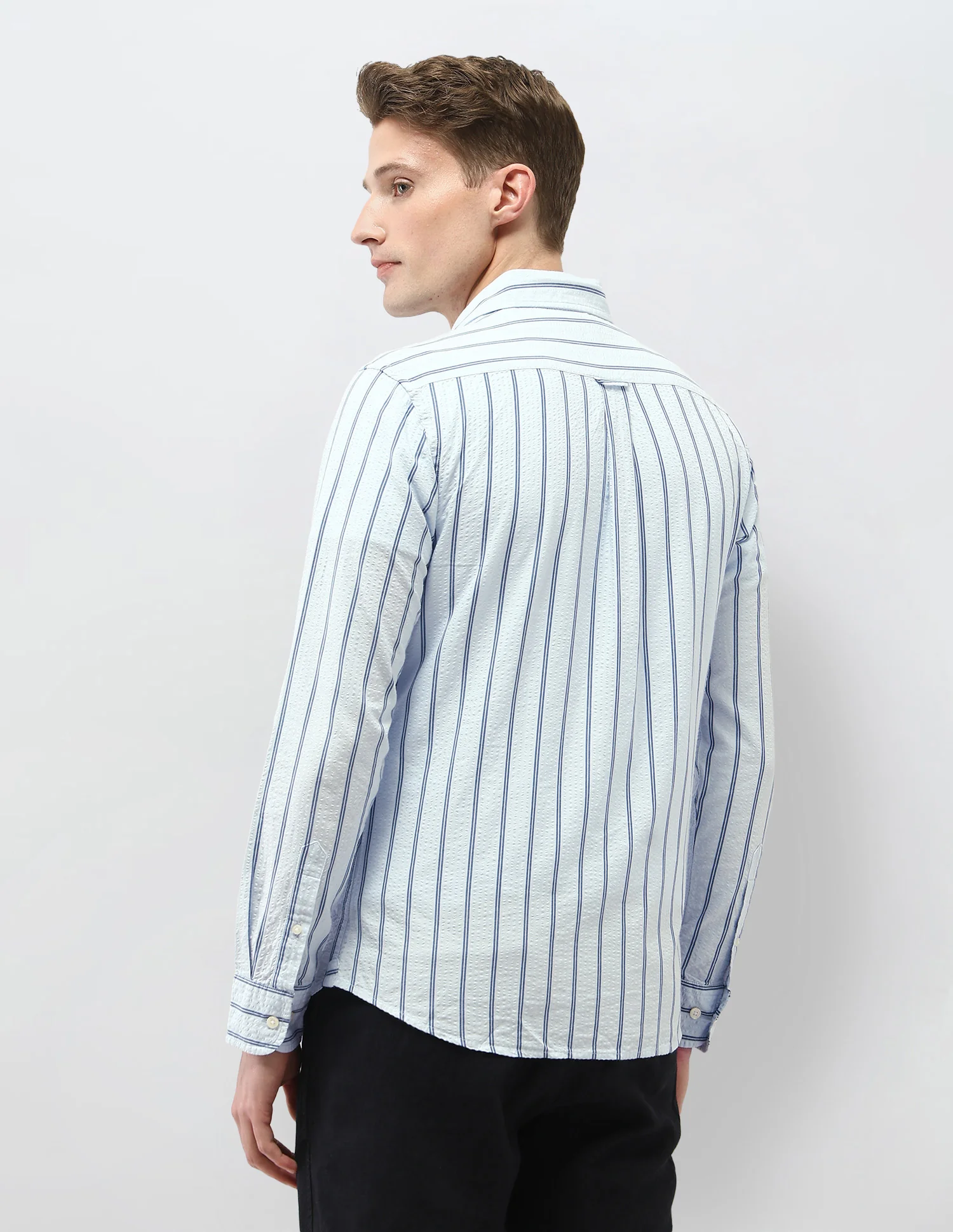 Vertical Striped Tailored Fit Shirt - Image 5