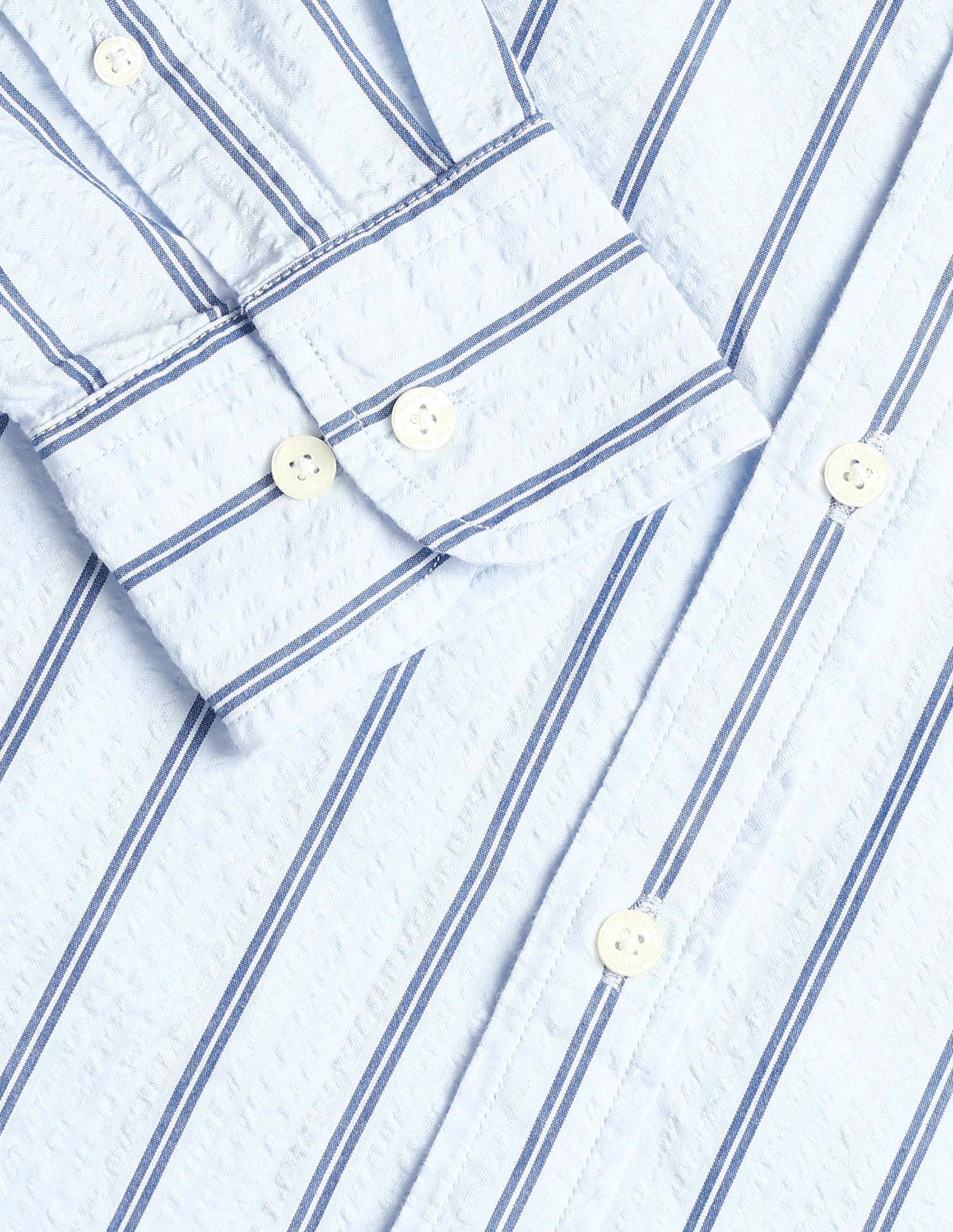 Vertical Striped Tailored Fit Shirt - Image 8