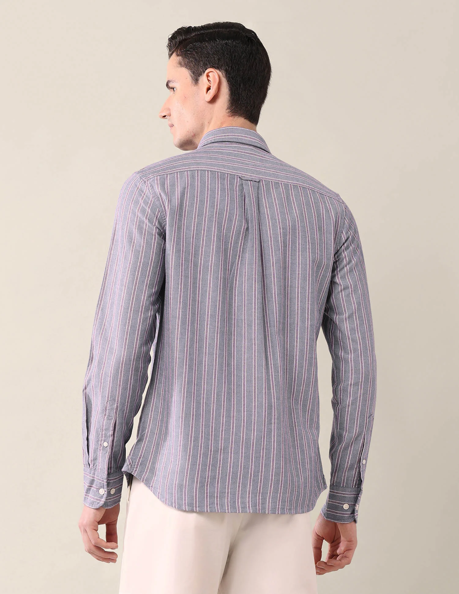 Vertical Striped Tailored Fit Shirt - Image 5