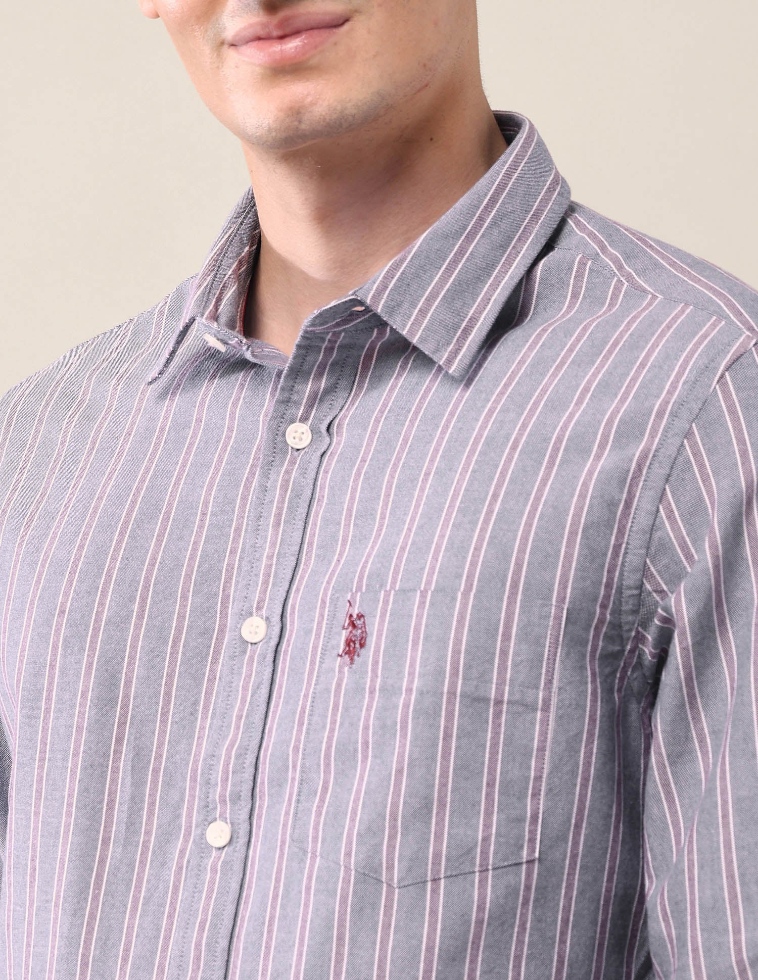 Vertical Striped Tailored Fit Shirt - Image 7