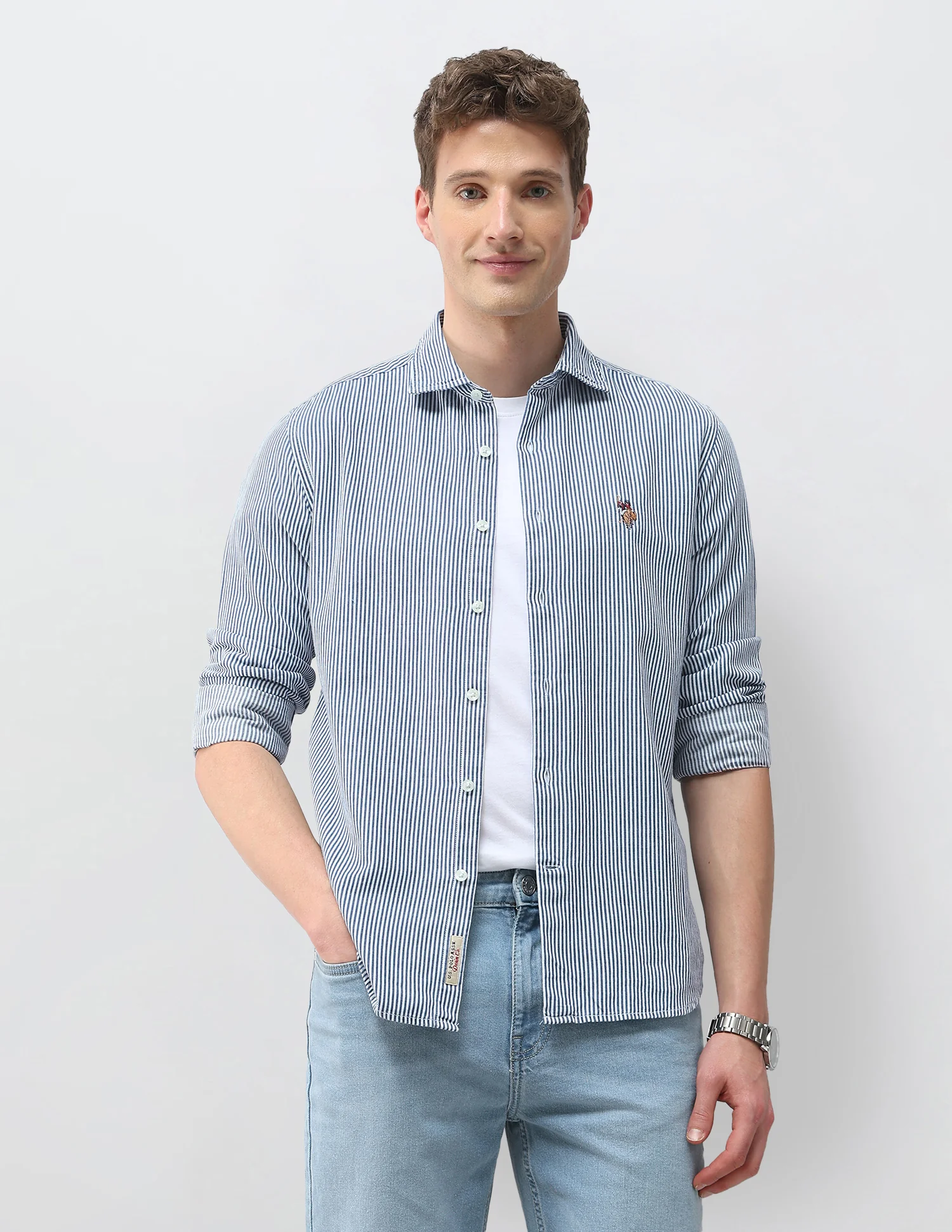 Vertical Striped Twill Shirt