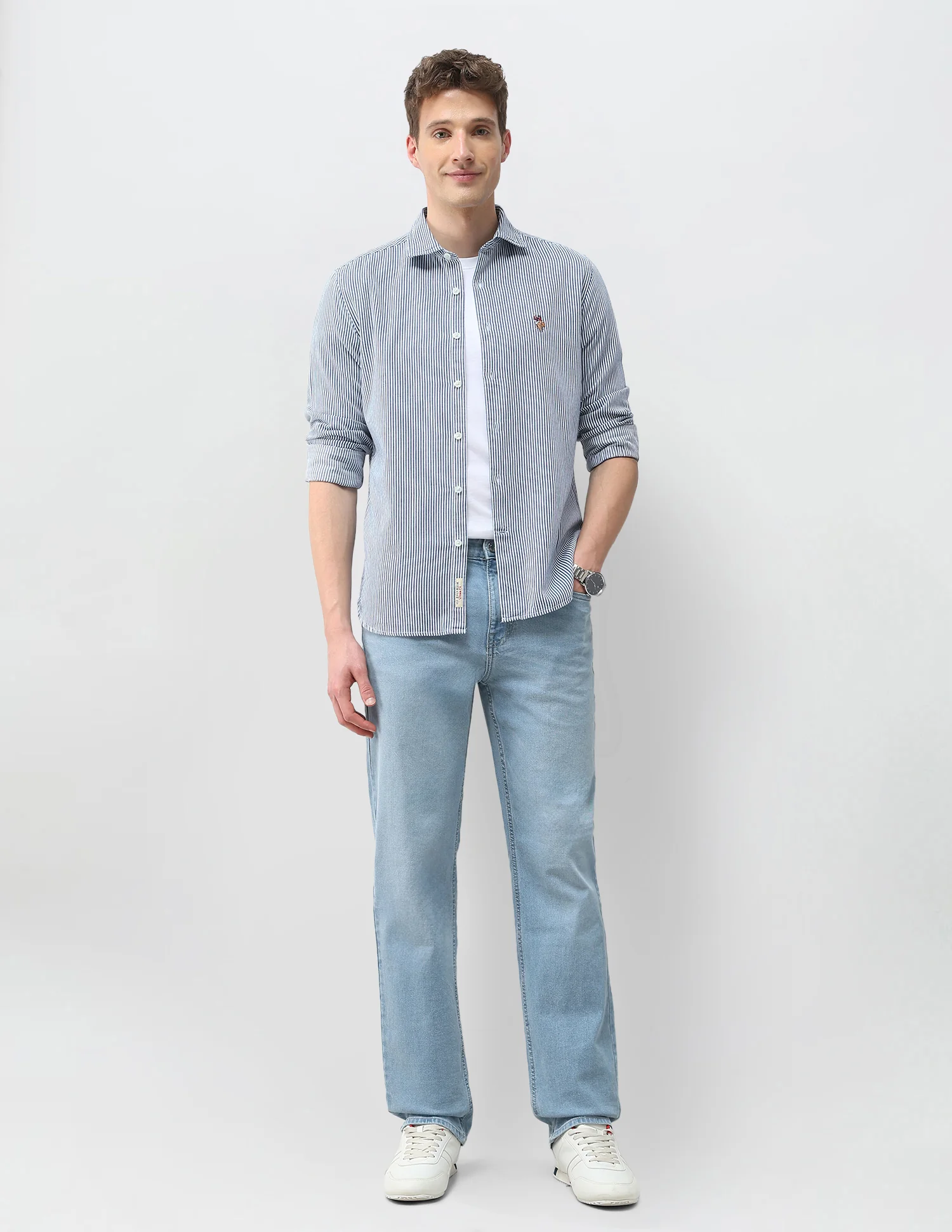 Vertical Striped Twill Shirt - Image 3