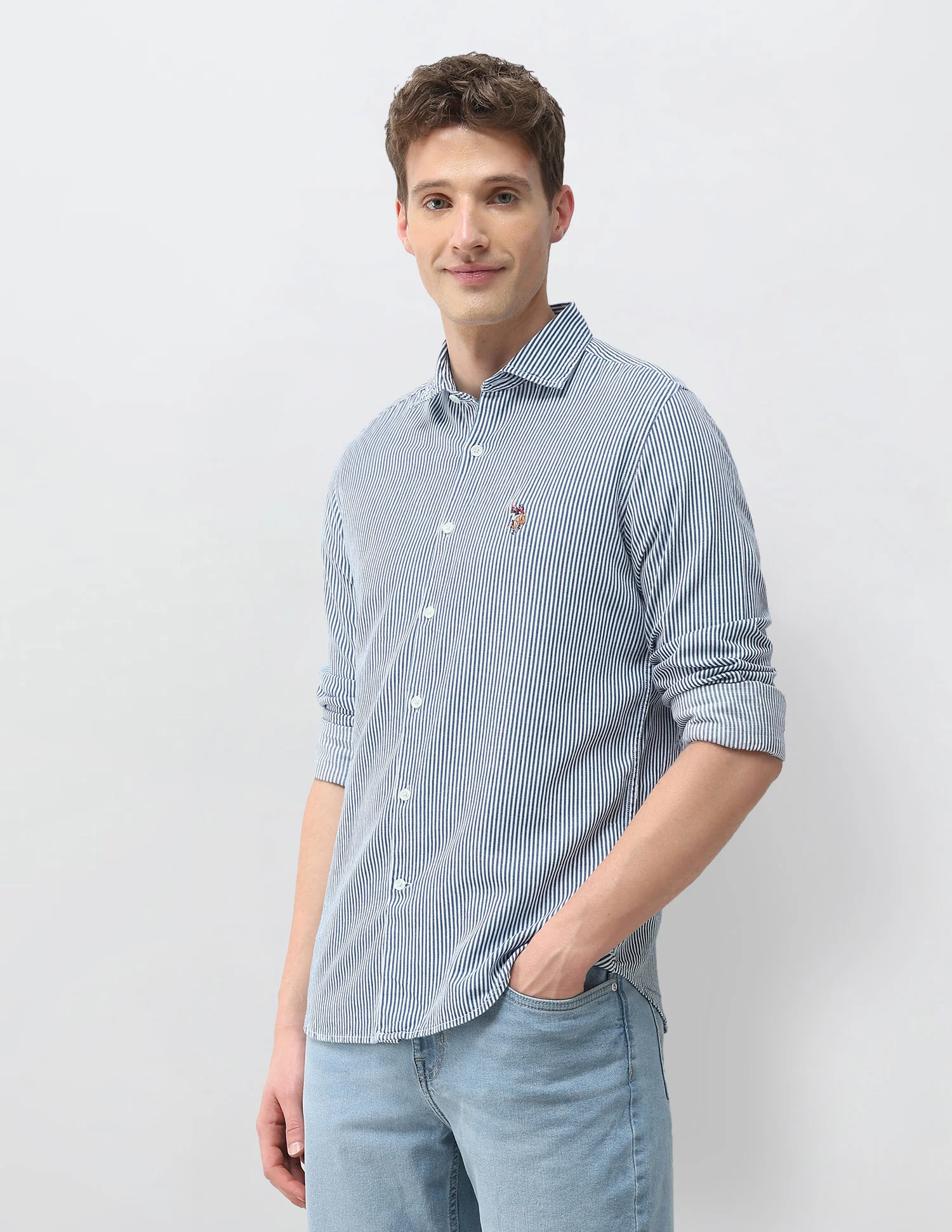 Vertical Striped Twill Shirt - Image 4