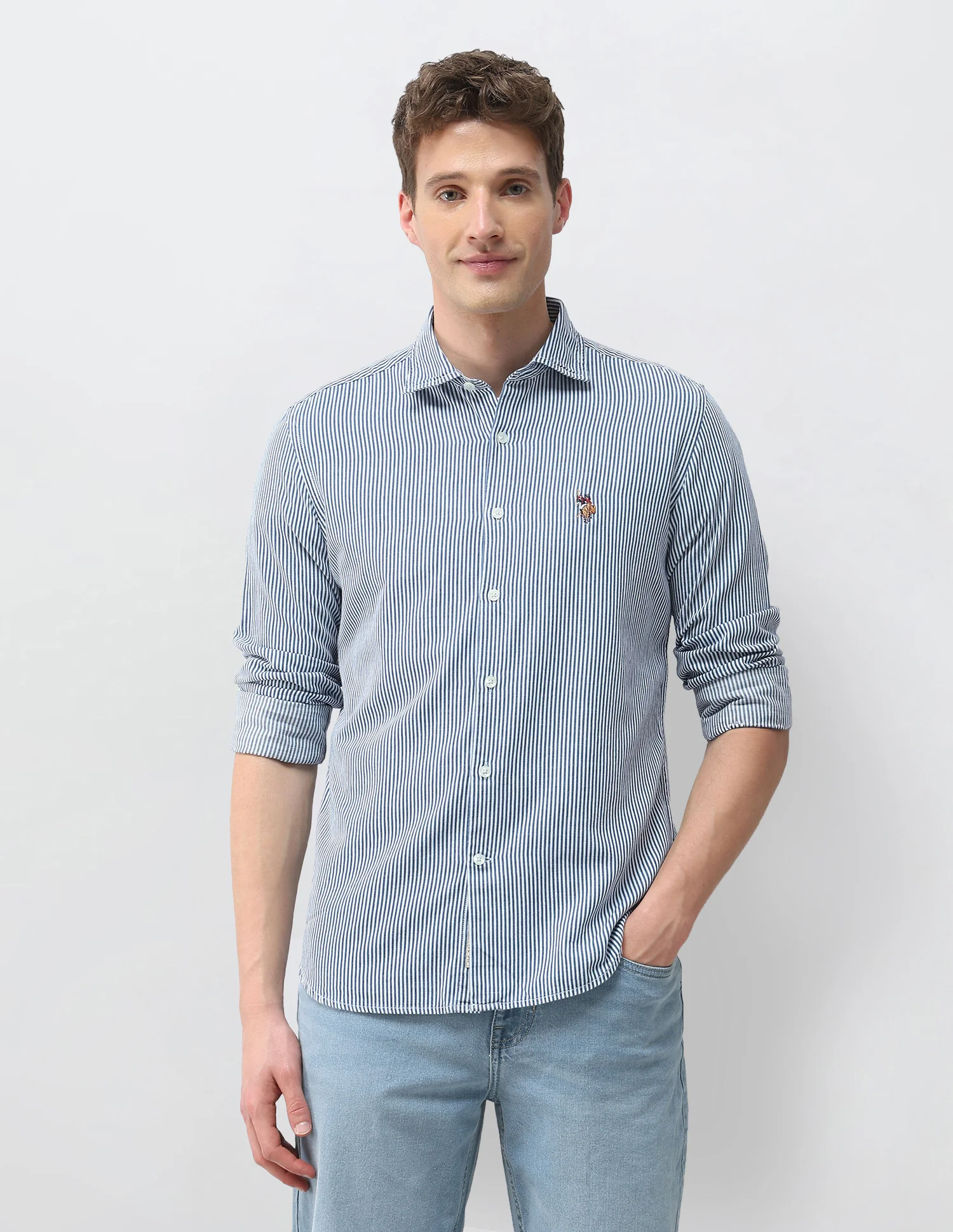 Vertical Striped Twill Shirt - Image 6