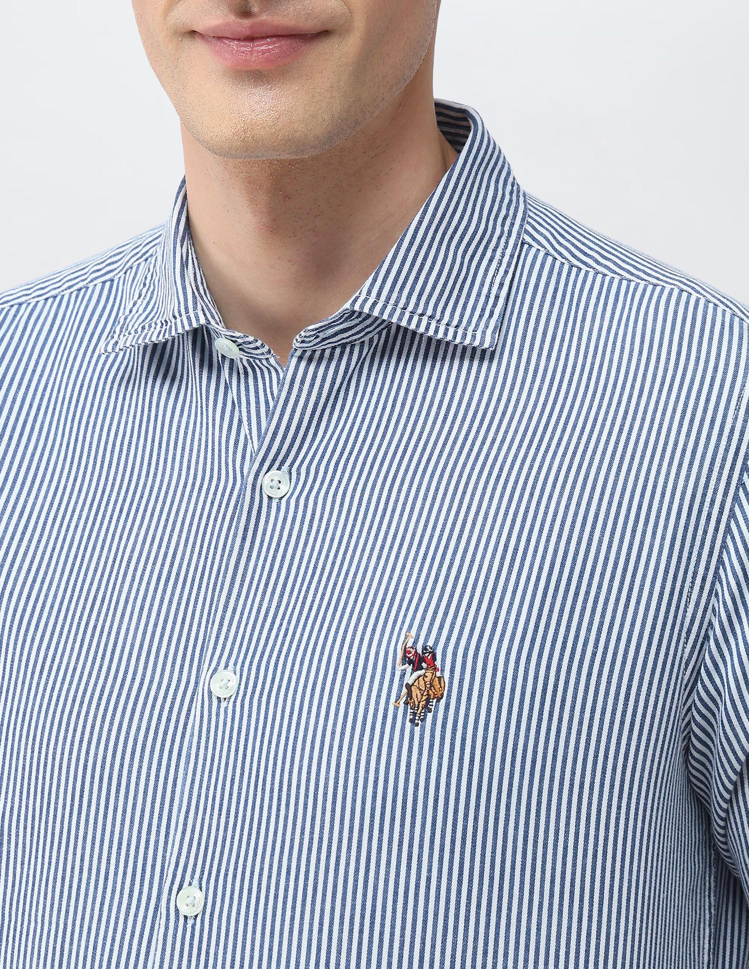 Vertical Striped Twill Shirt - Image 7
