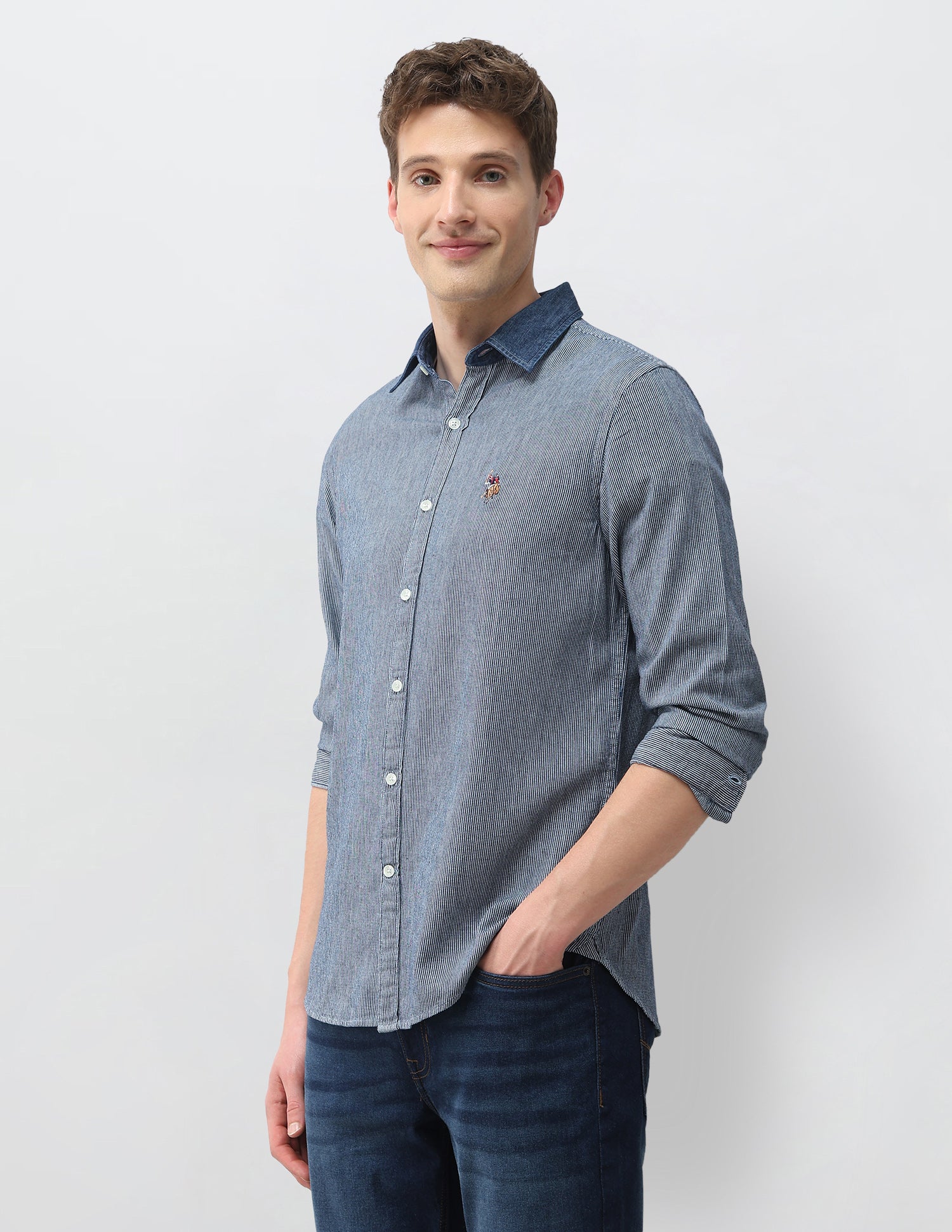 Vertical Striped Twill Shirt - Image 4