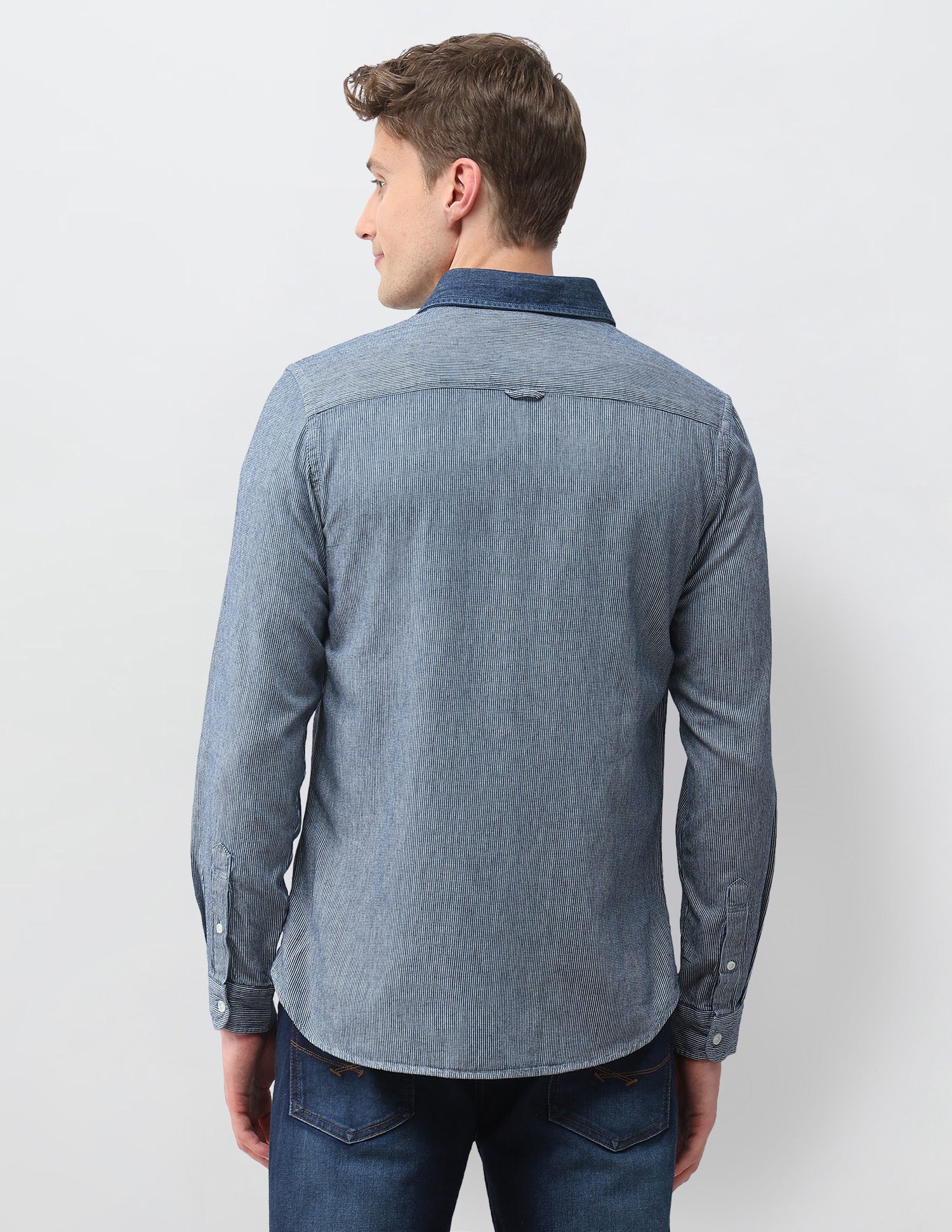 Vertical Striped Twill Shirt - Image 5