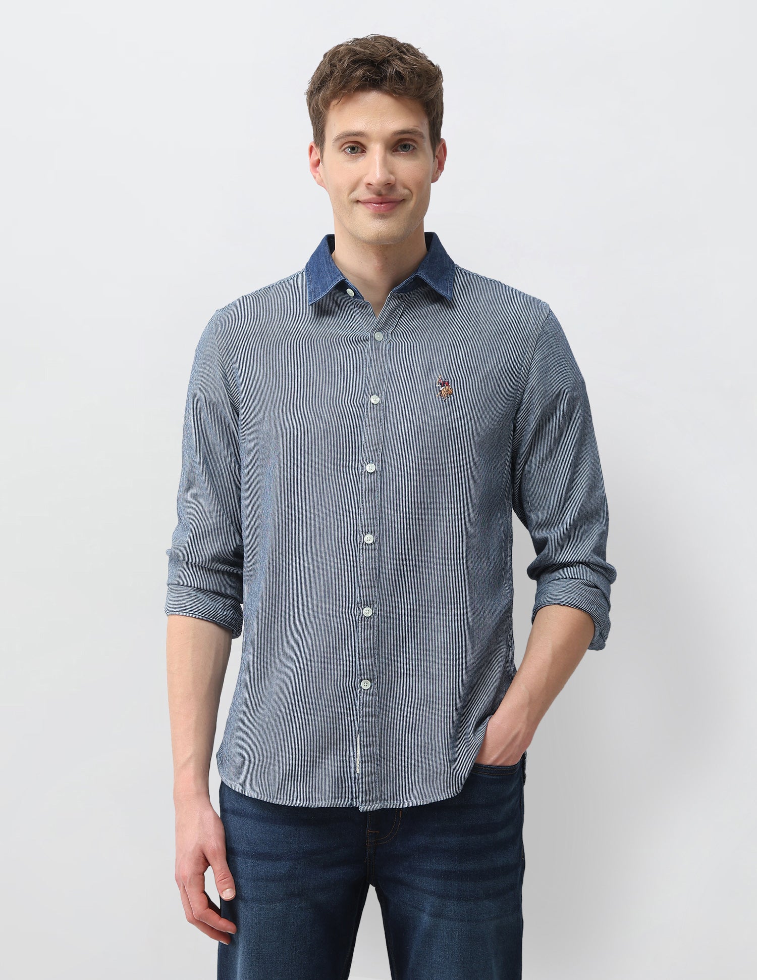 Vertical Striped Twill Shirt - Image 6