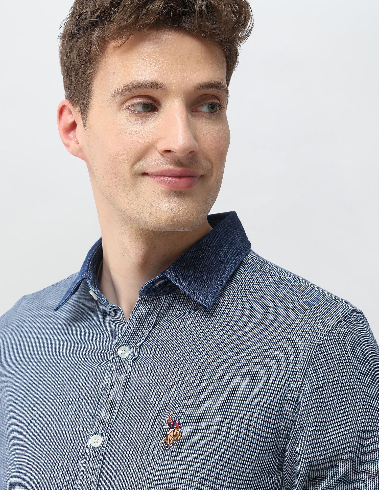 Vertical Striped Twill Shirt - Image 7