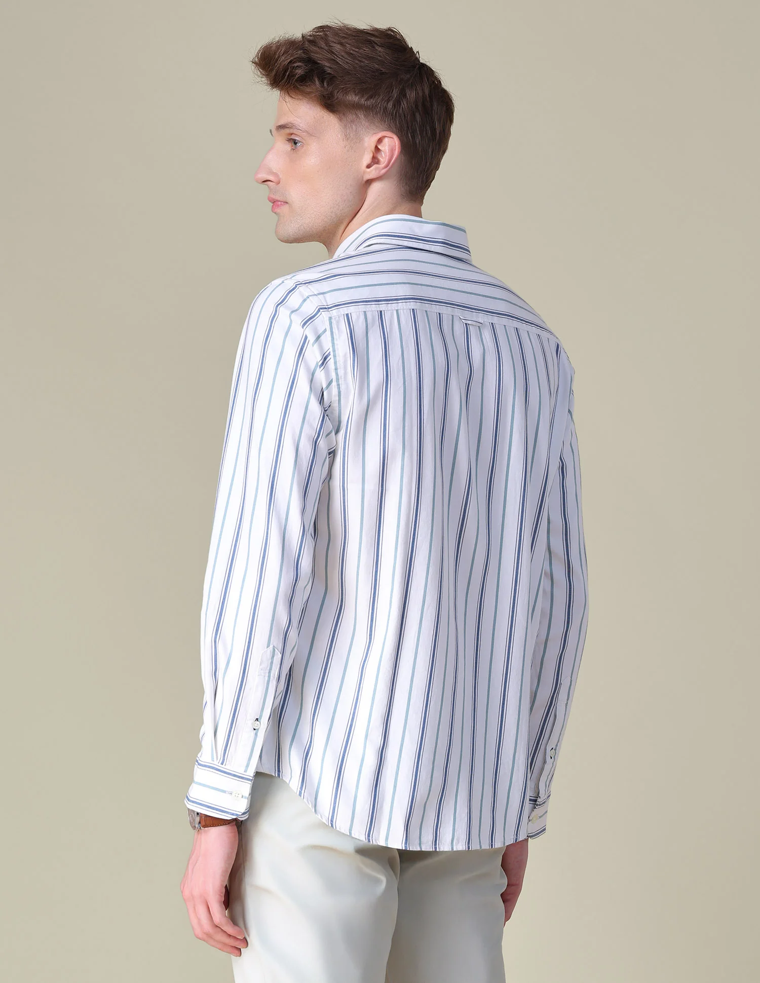 Vertical Striped Twill Shirt - Image 5