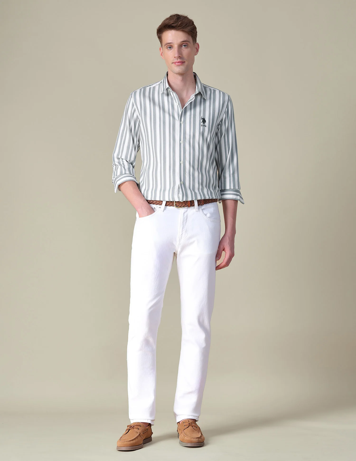 Vertical Striped Twill Shirt - Image 3