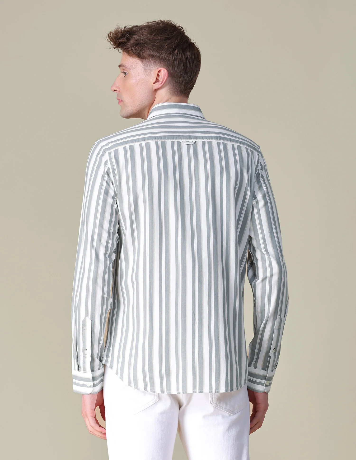 Vertical Striped Twill Shirt - Image 5