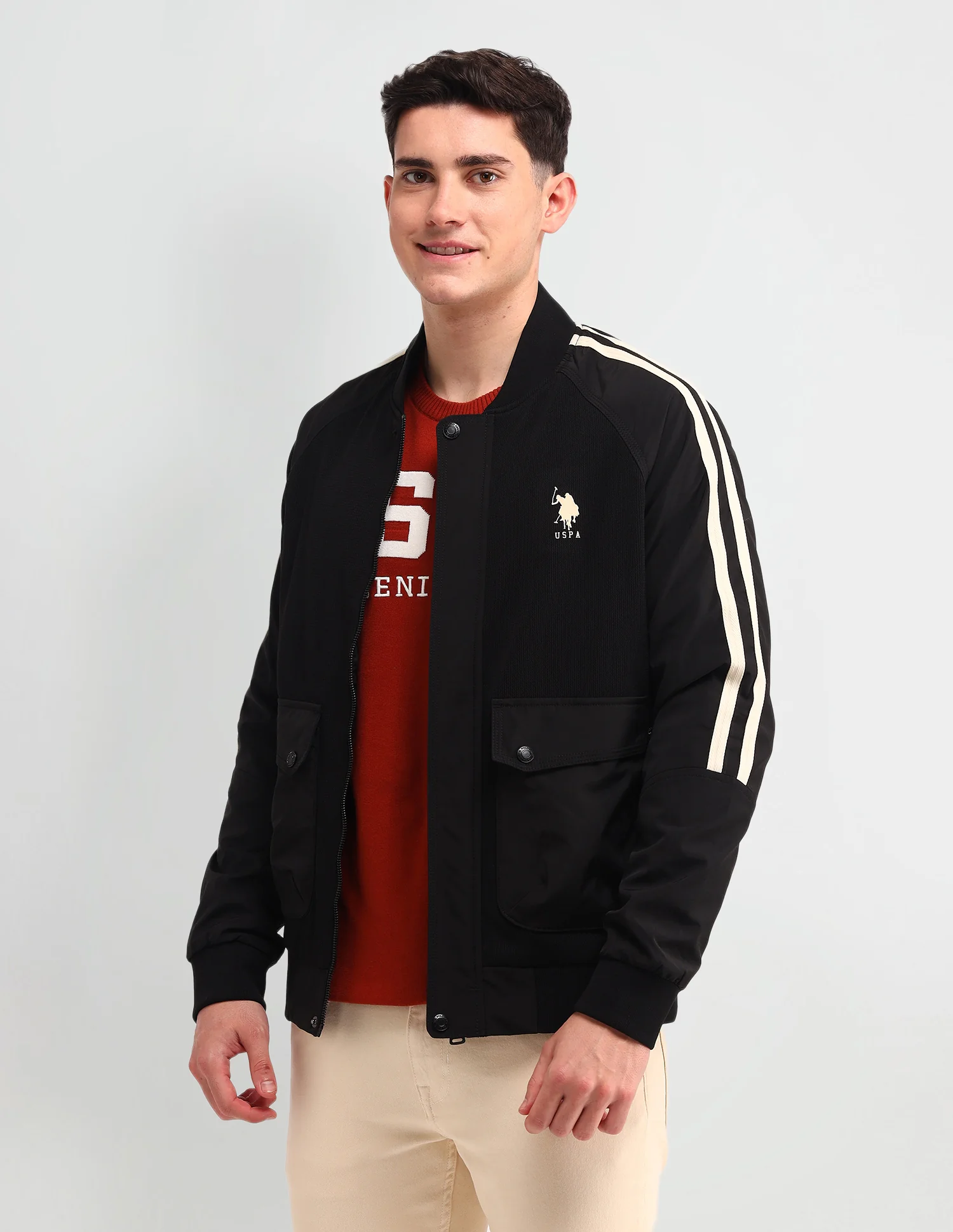 Vertical Stripes Regular Fit Jacket