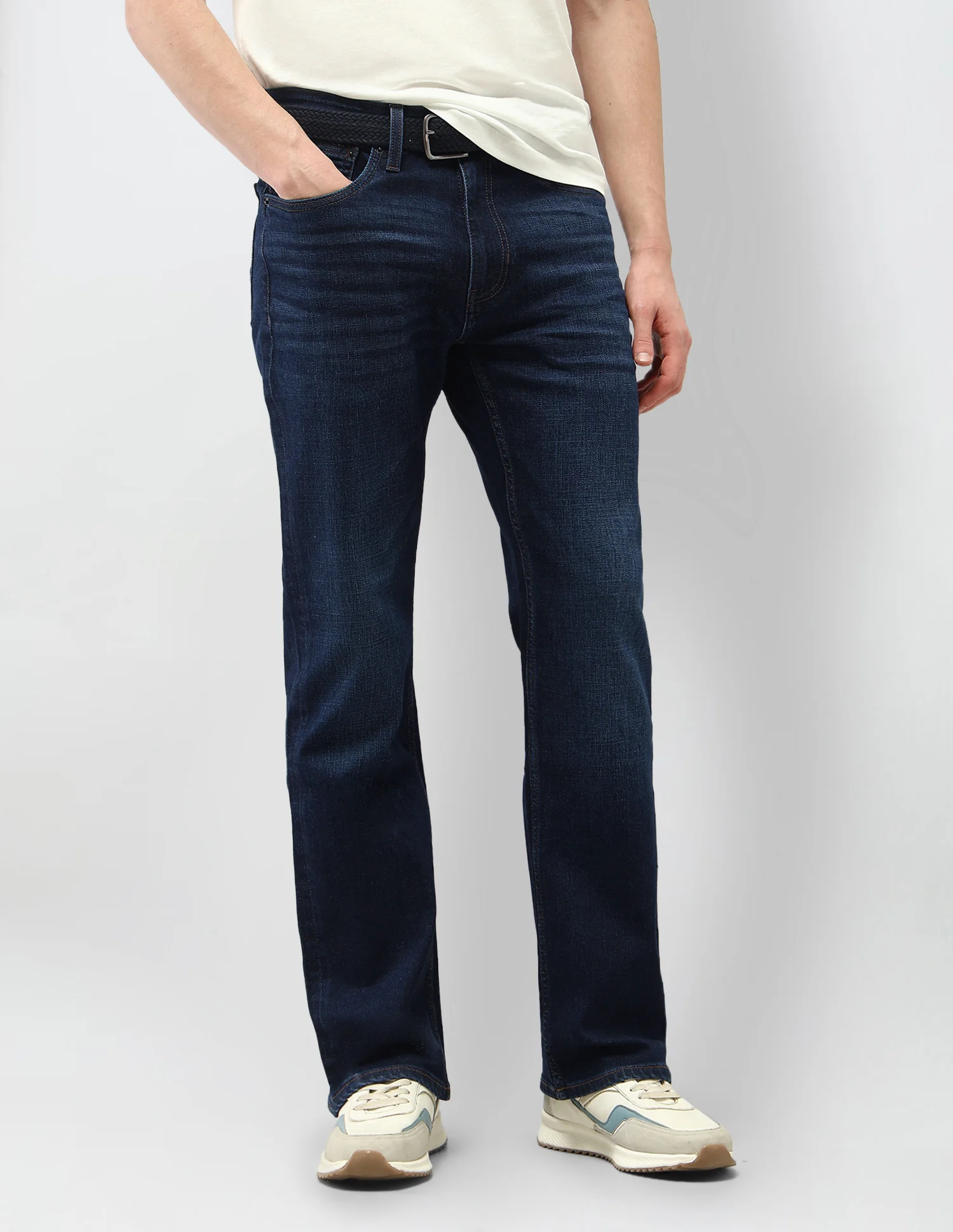 Whiskered Connor Bootcut Fit Jeans